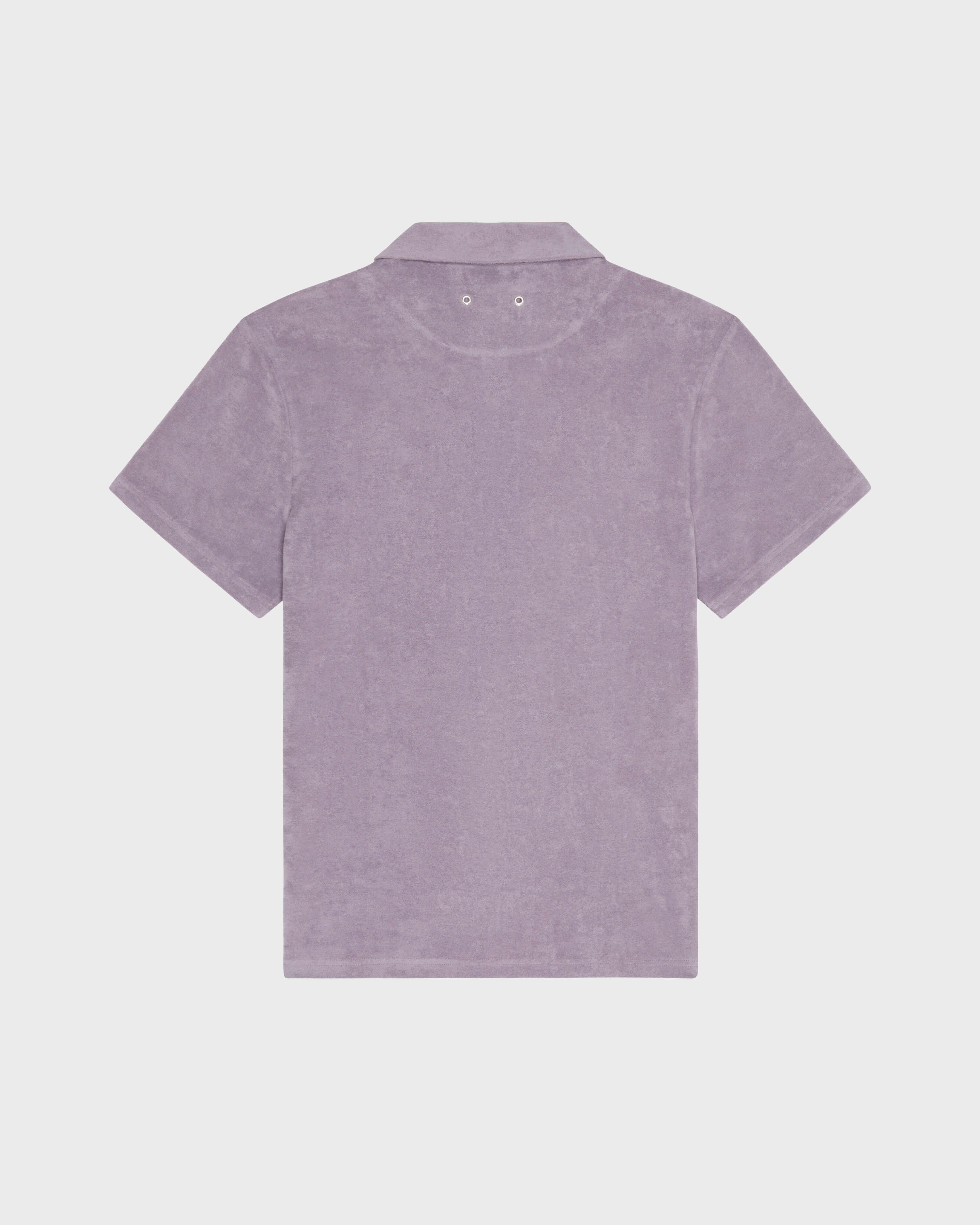 Camisa de bolos de tejido terry de color liso para hombre OURAGAN back view