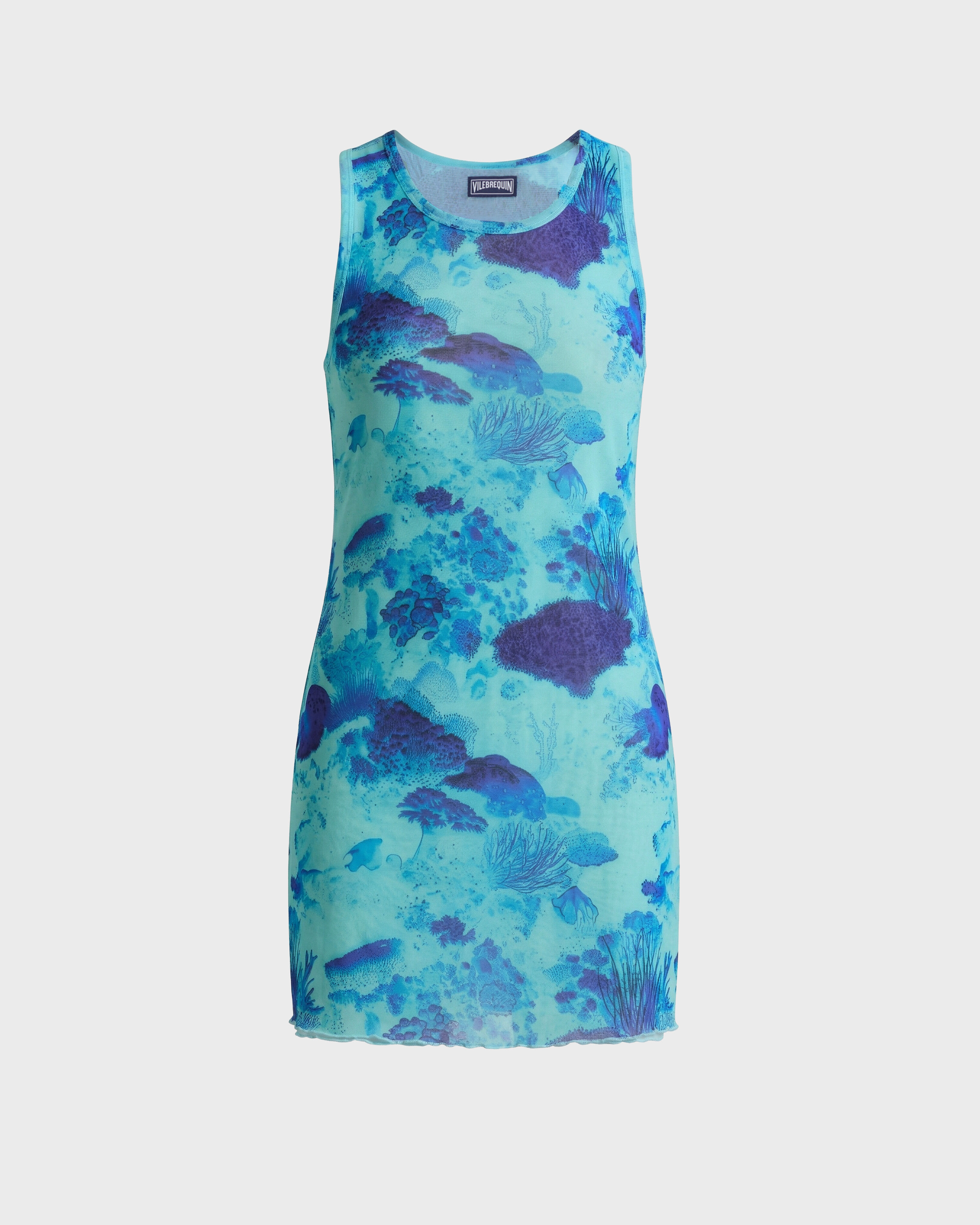Vestido sin mangas de tul con estampado Coral Reef para mujer OXYGENE front view
