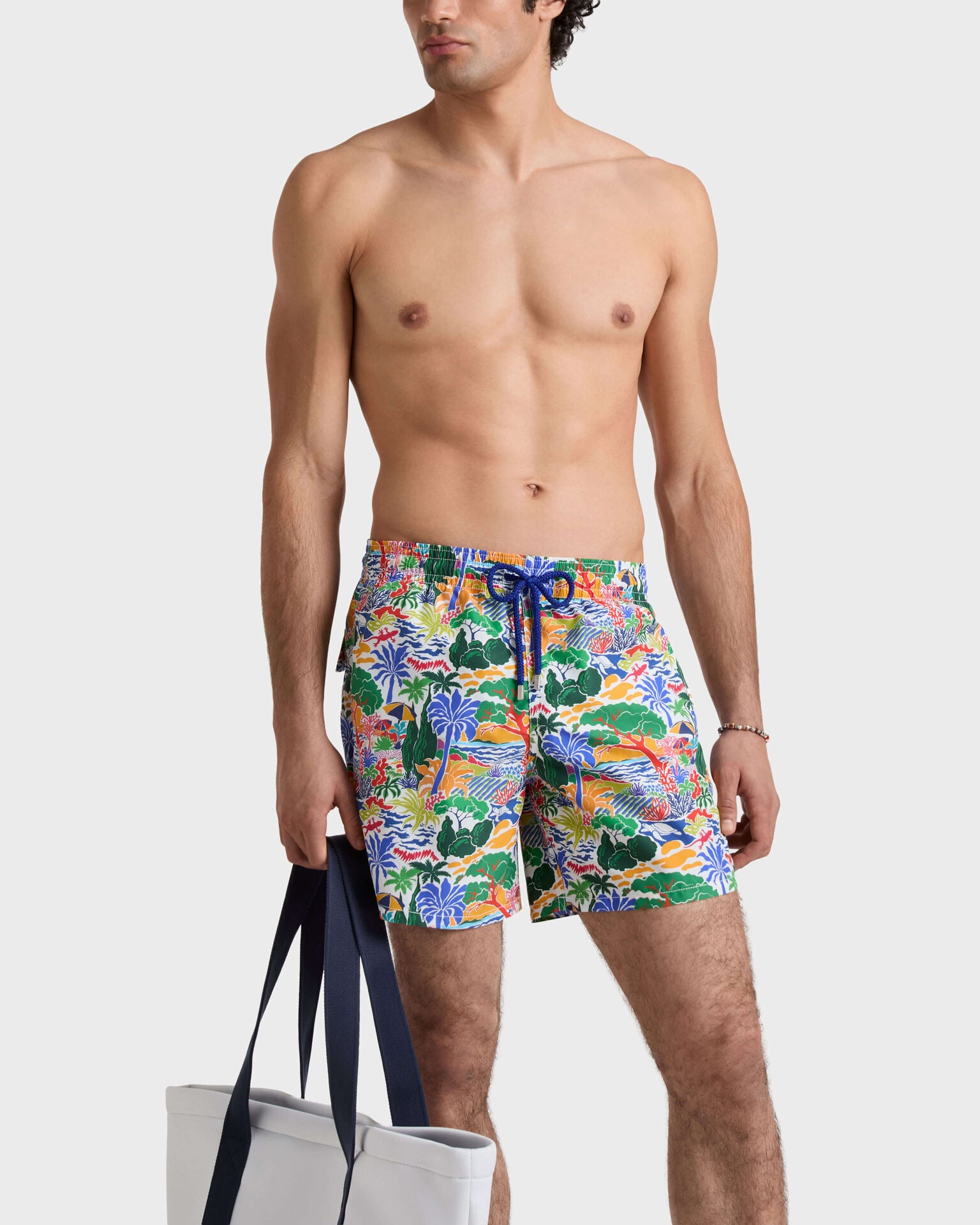 Shop Vilebrequin Swim Trunks for Men: Designer Summer Essentials 7 MOOEB140 010 frontworn