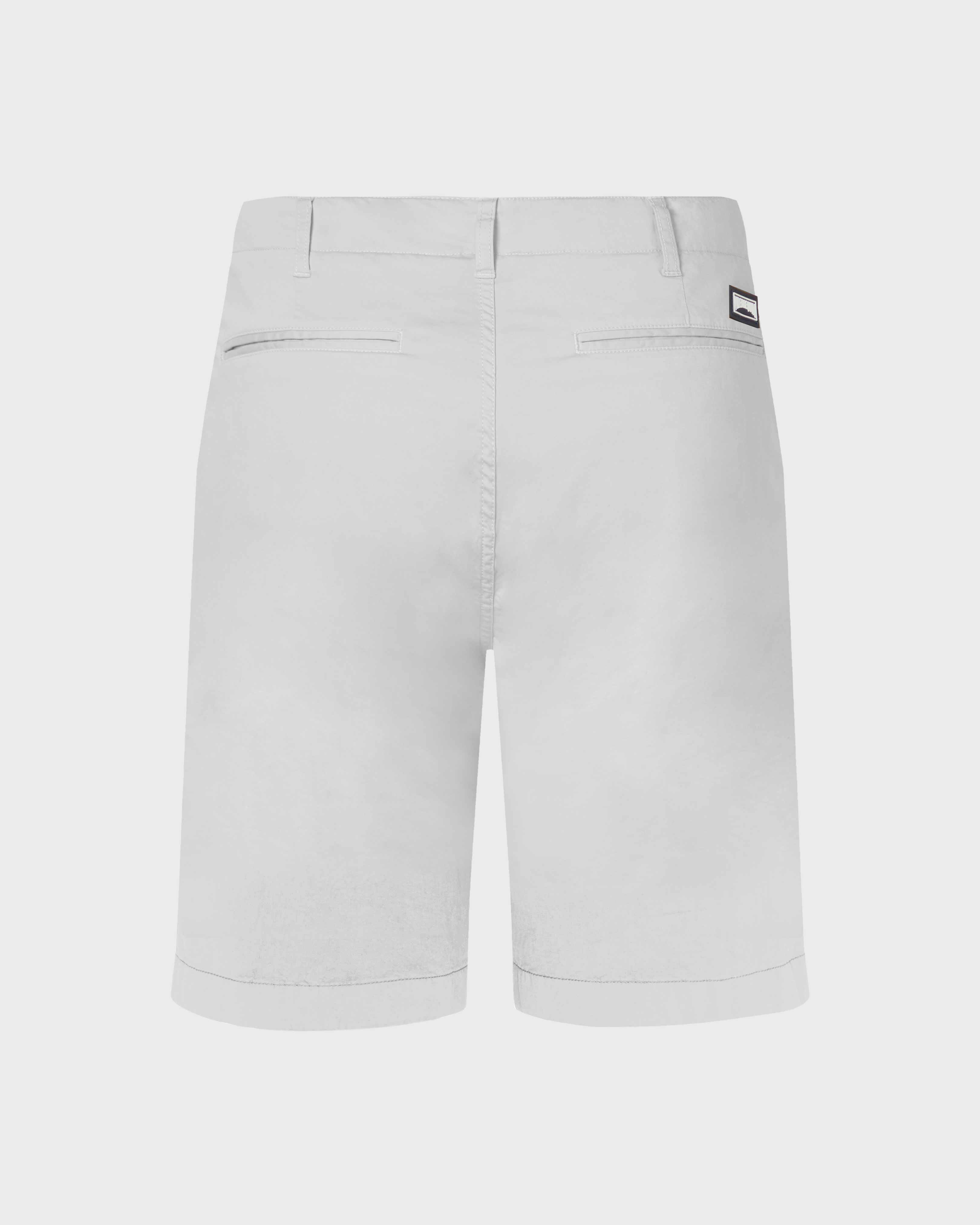 Men Satin Cotton Bermuda Shorts Solid WHITE back view