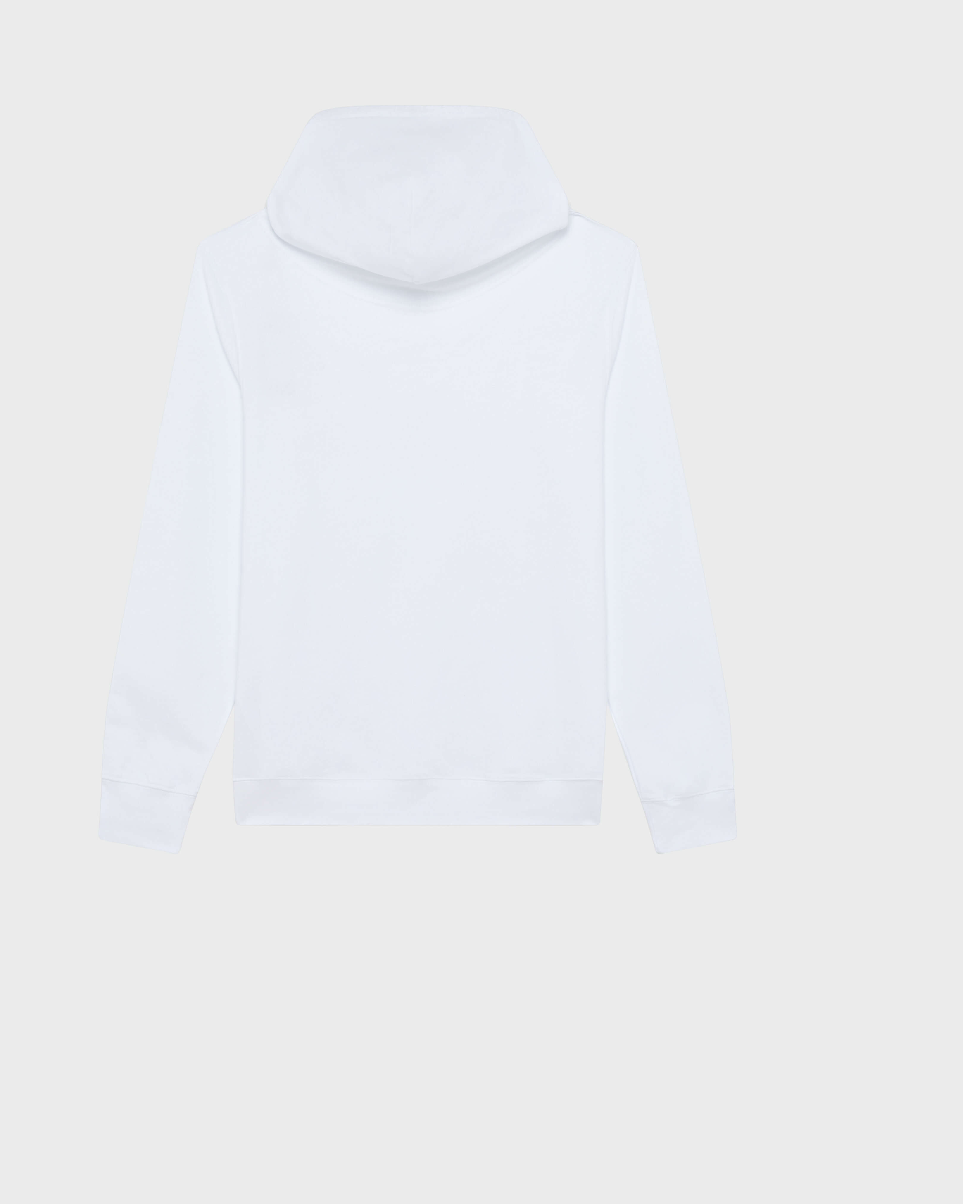 Men Cotton Hoodie Sweatshirt Solid WHITE back view