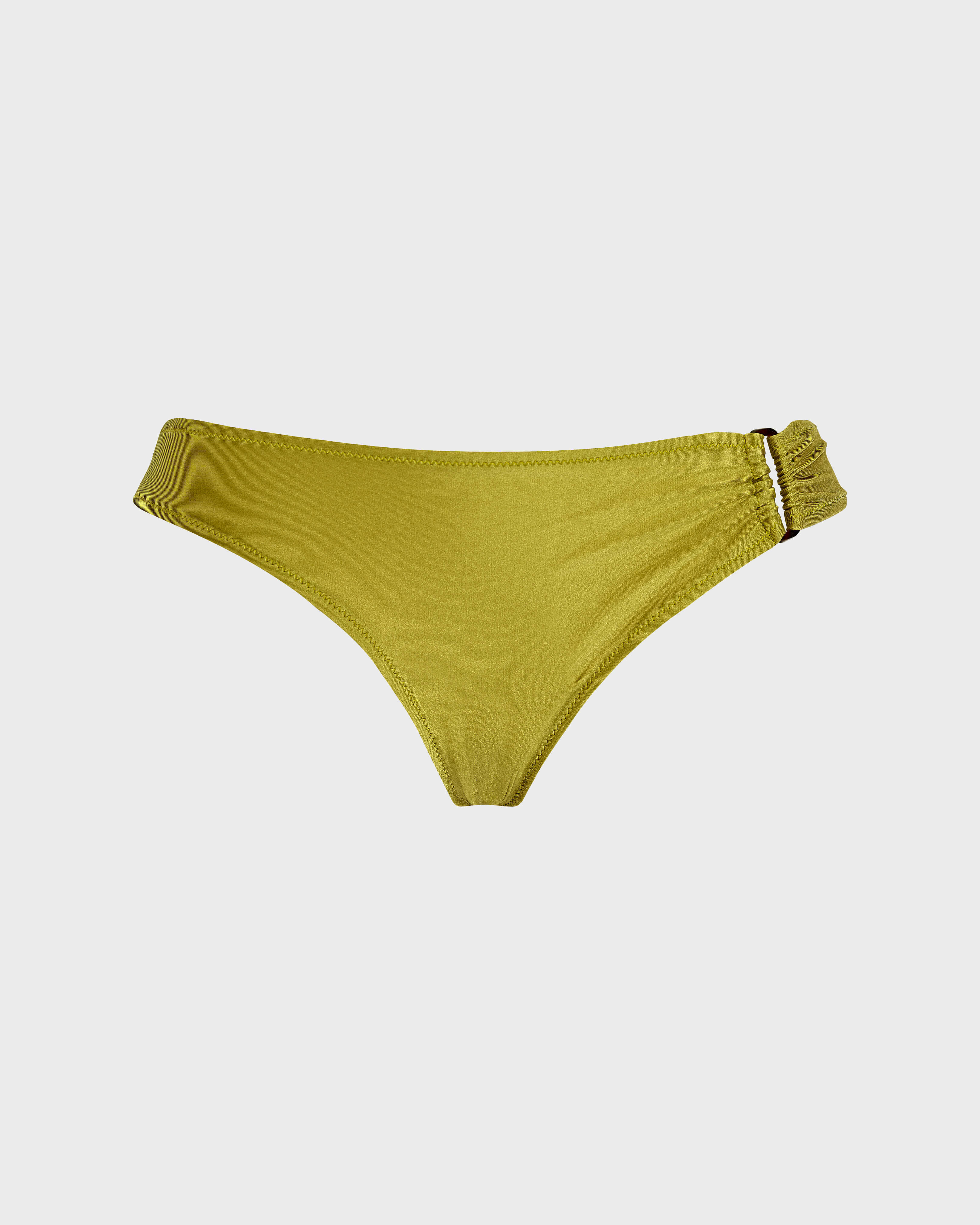 Bas de maillot de bain culotte midi femme uni stretch brillant ABSYNTHE front view