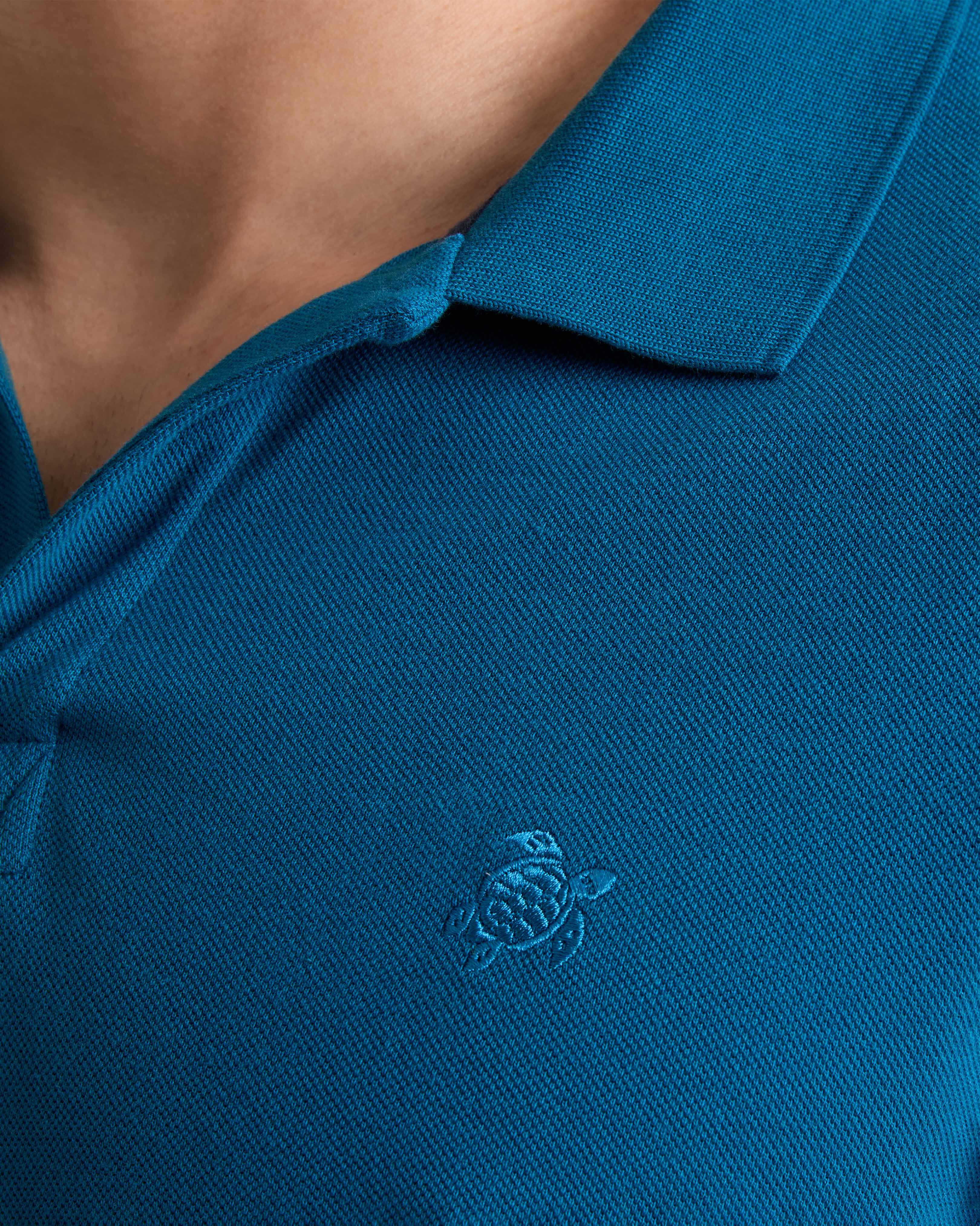 Polo de algodón de color liso para hombre PEACOCK supp1 view