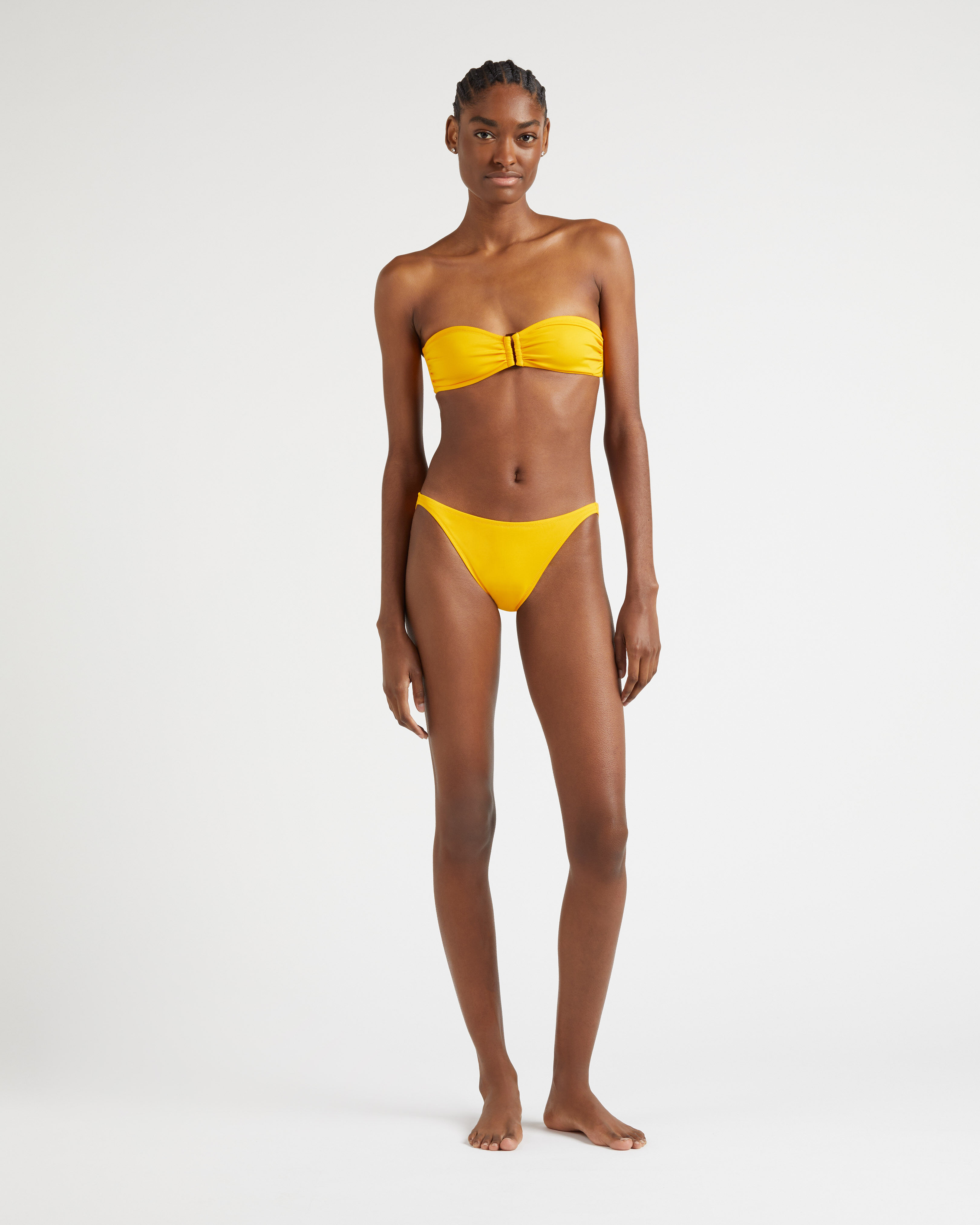 Women Mini Brief Bikini Bottom Solid MANGO frontworn view