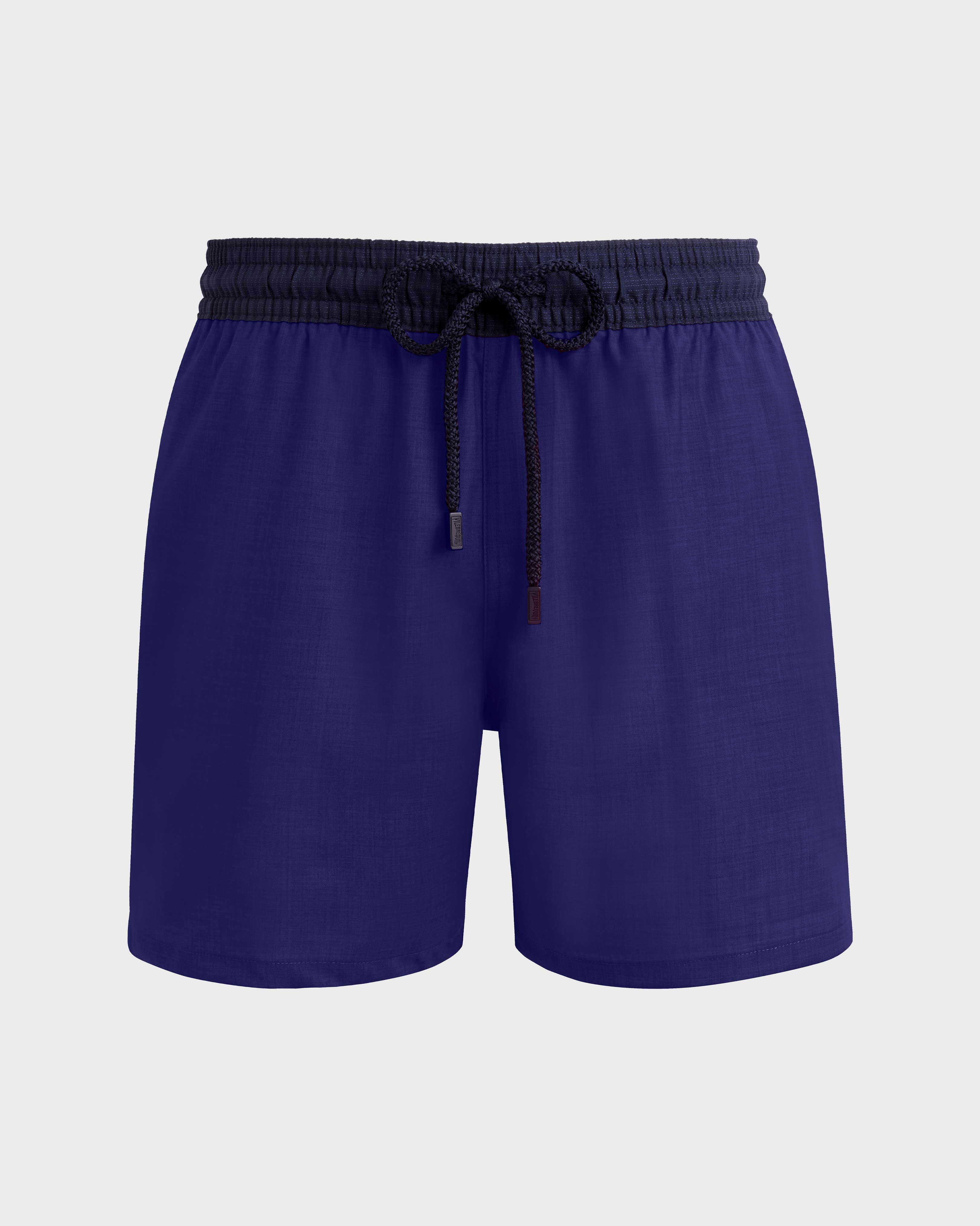 Bañador de lana con estampado Super 120S para hombre MIDNIGHT front view