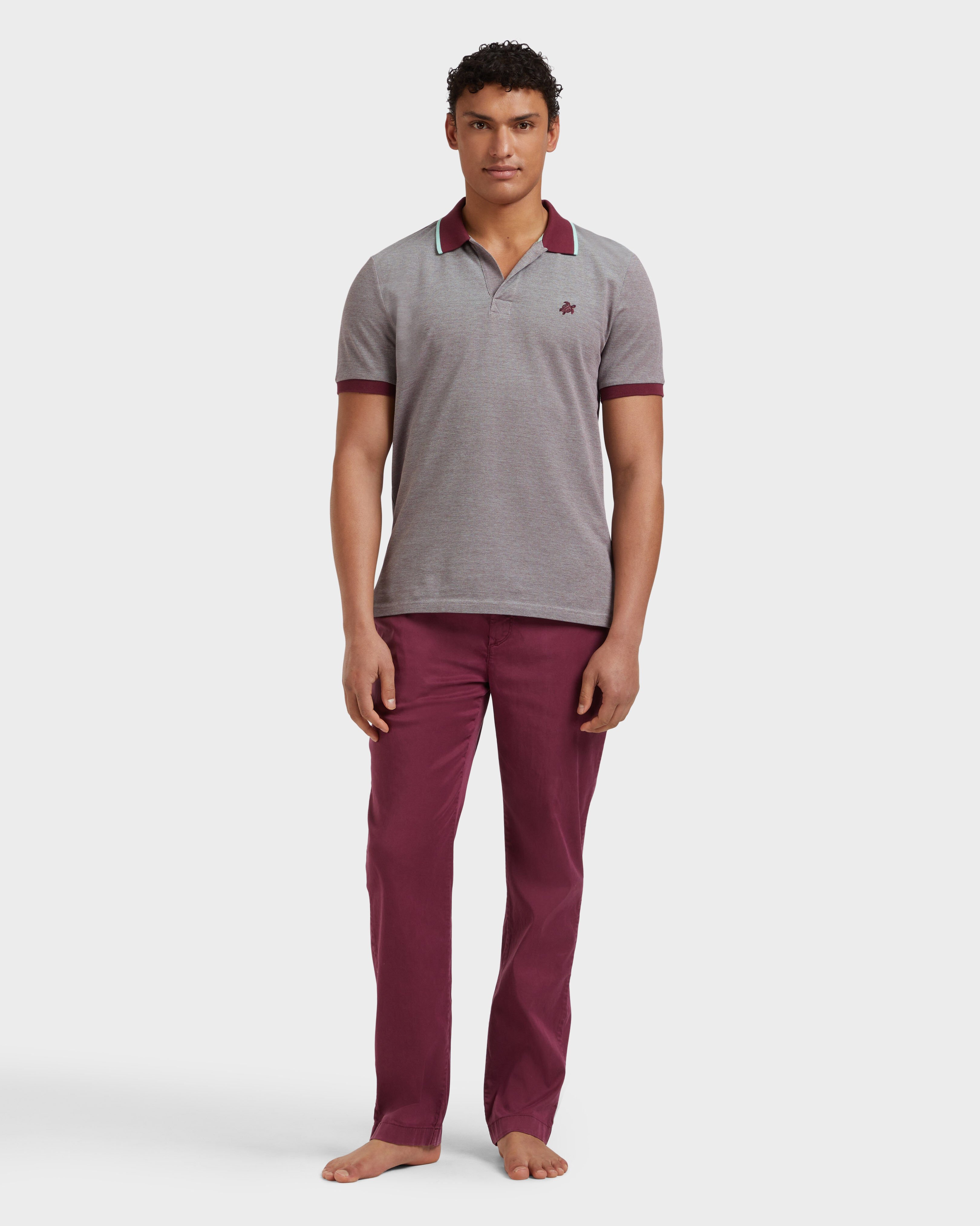 Men Organic Cotton Colour Changing Polo Shirt BACCHUS frontworn view