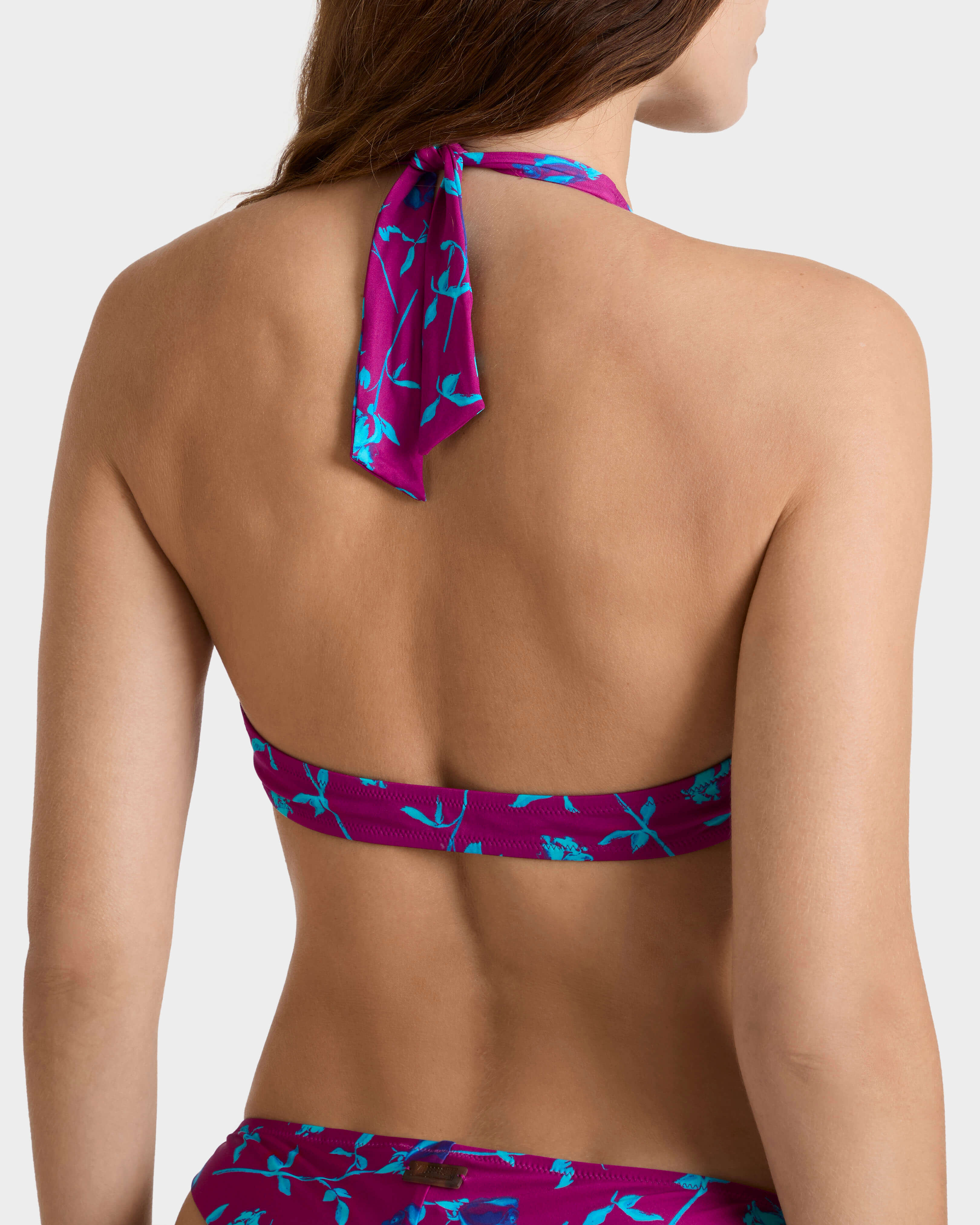 Top bikini donna all'americana Roses PORPORA backworn view