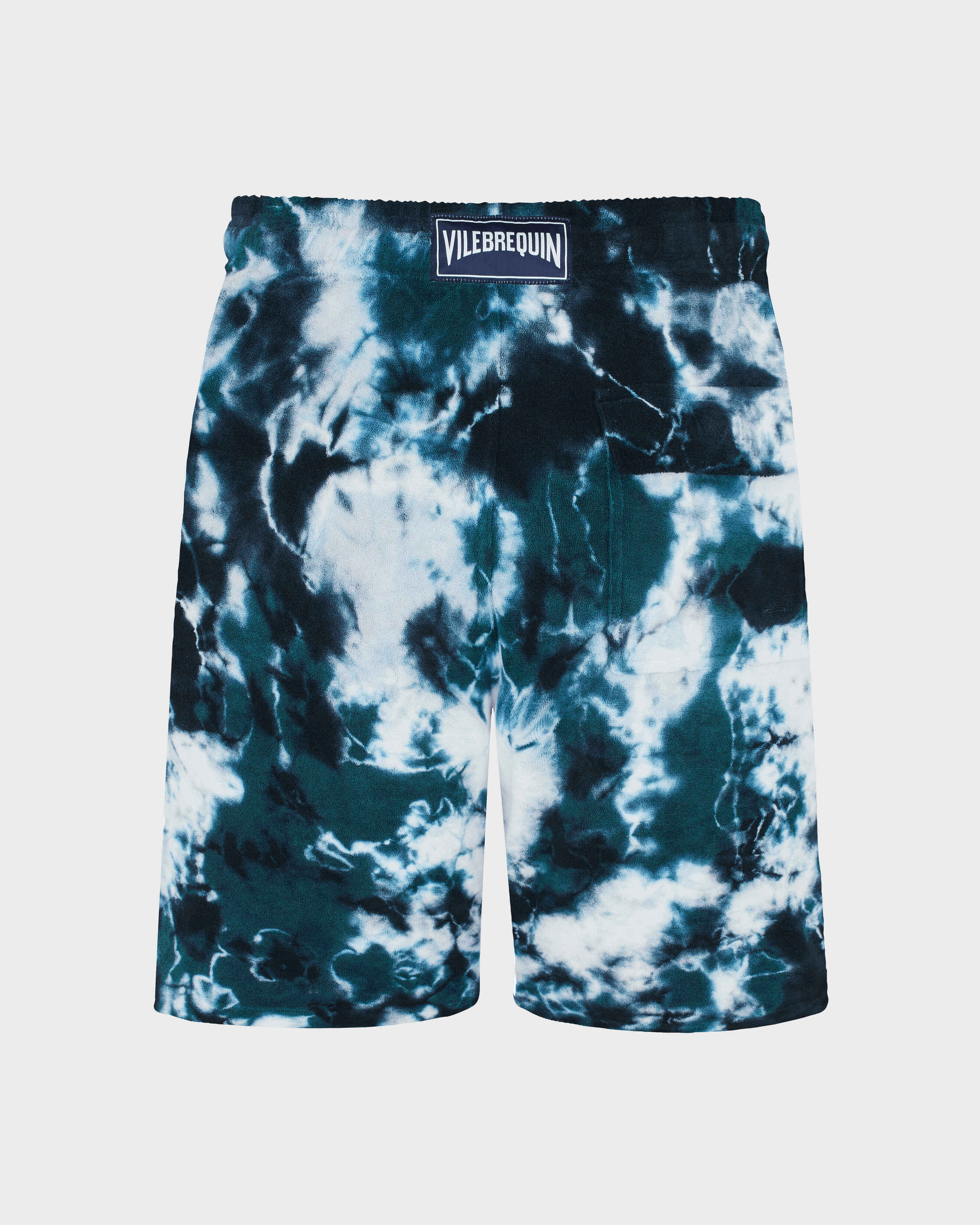 Rough Ocean Tieand Dye Bermudashorts aus Frottee für Herren EMERALD back view