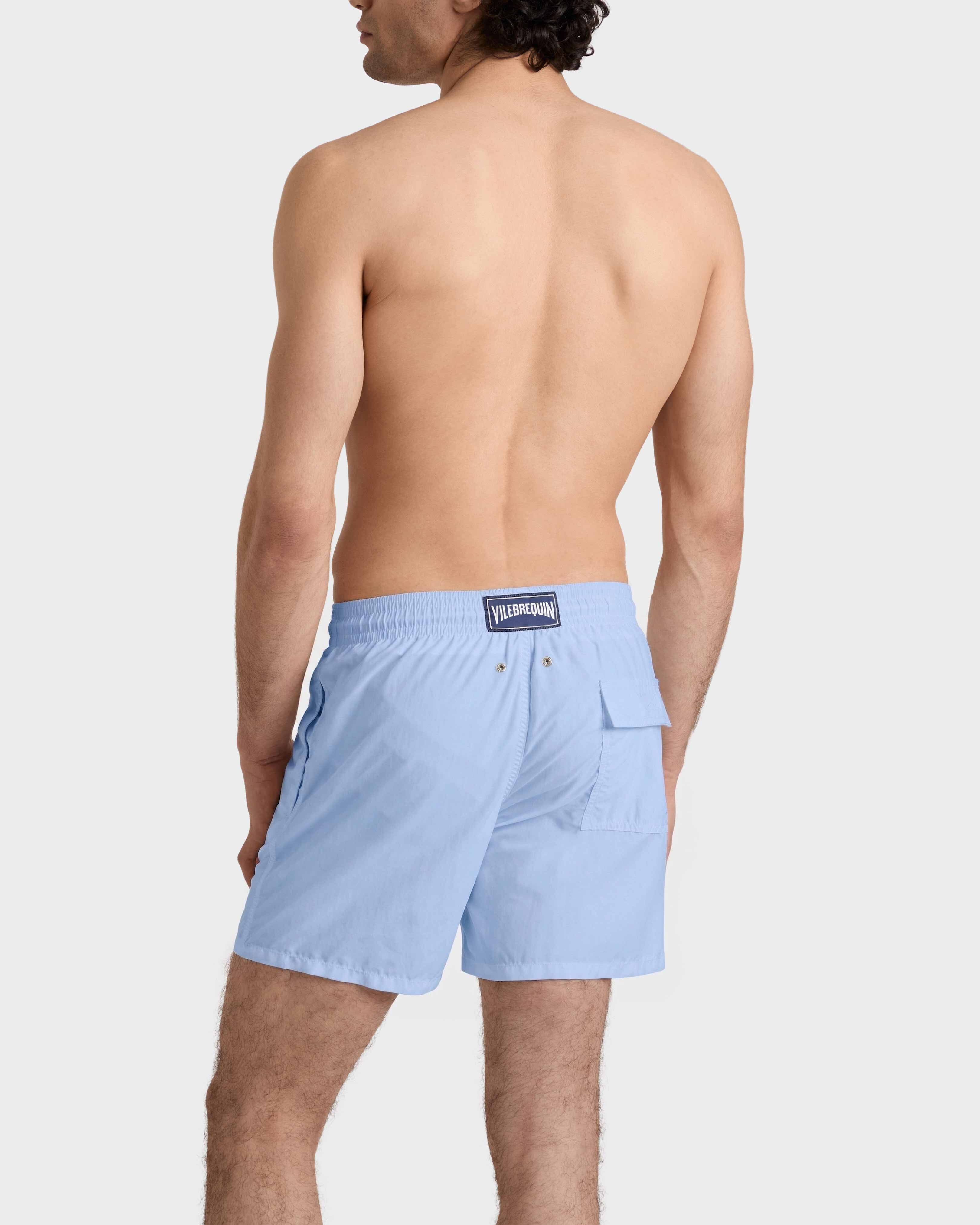 Men Swim Trunks Solid FLAX FLOWER backworn view