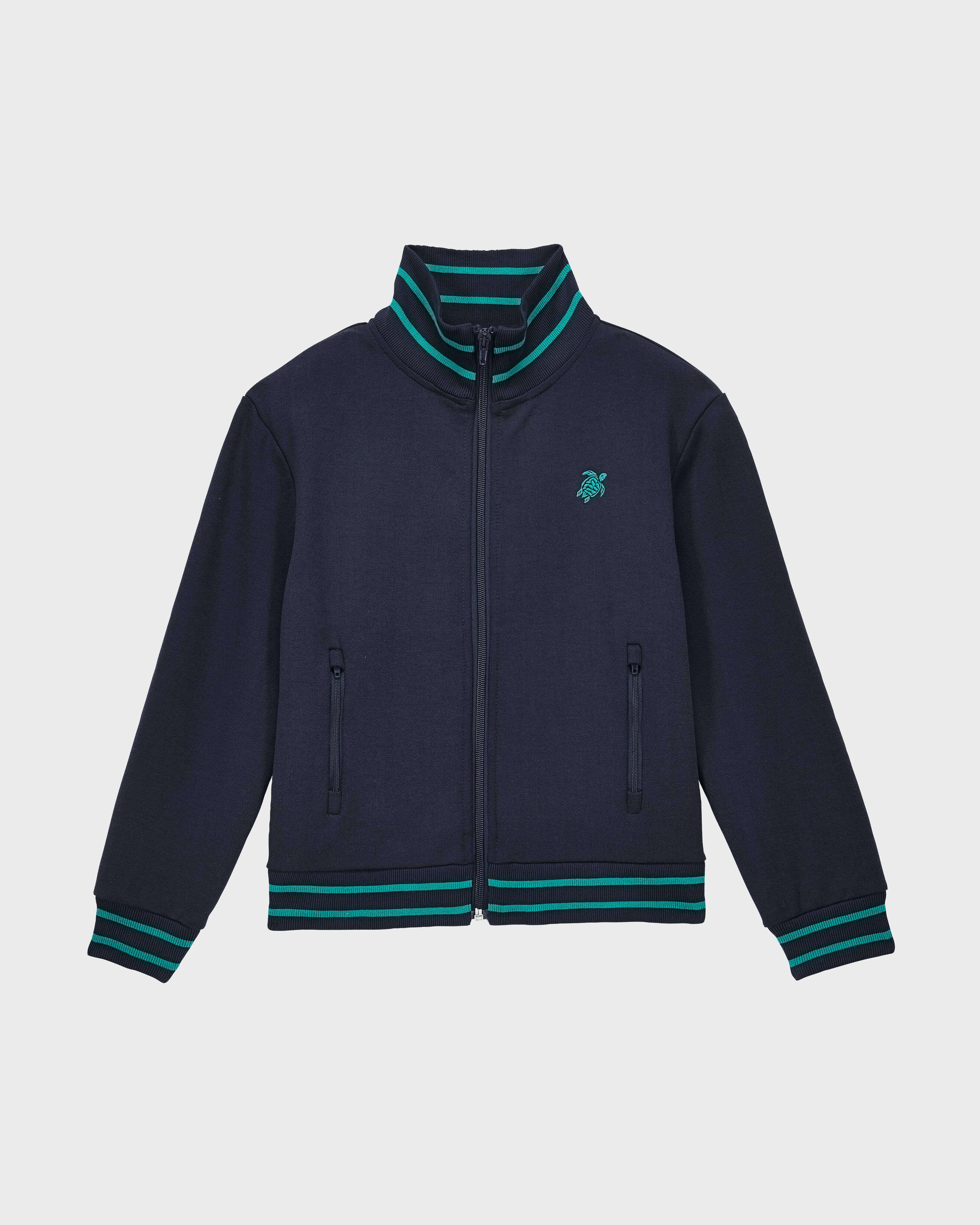 Boys Cotton Jacket Rayures NAVY front view