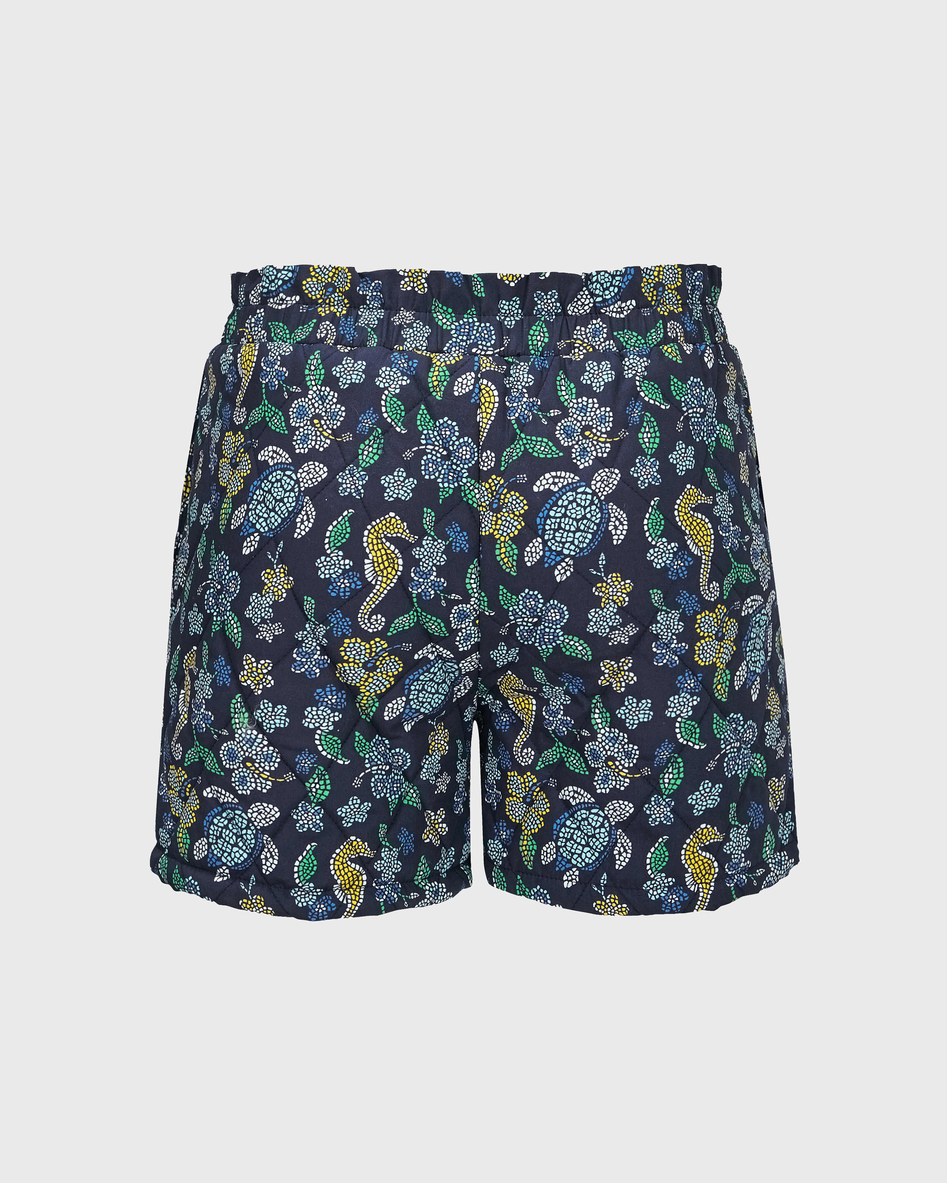 Bermudas de algodón con estampado Mosaïque para niña AZUL MARINO back view