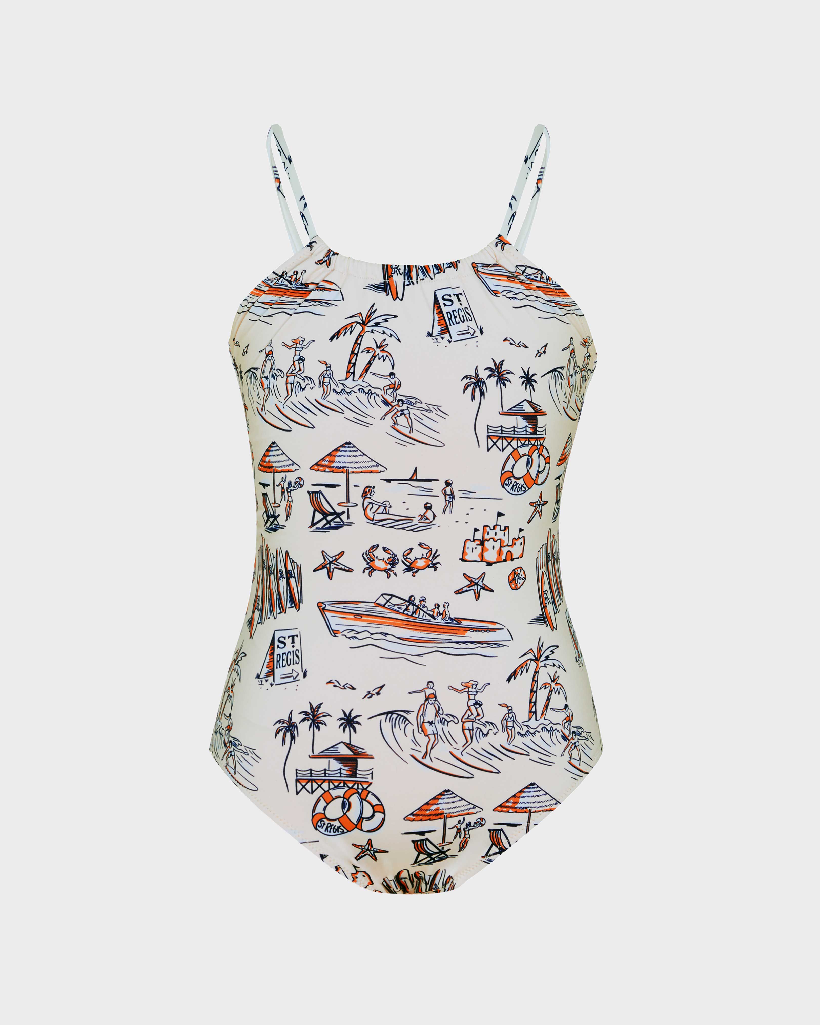 Girls One-piece Swimsuit Family Beach - Vilebrequin x St Regis 066 front view