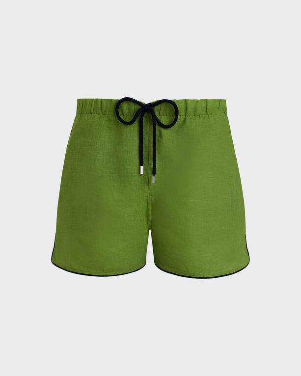 Vilebrequin - Maillot De Bain En Lin Homme Uni - Maillot De Bain - Maurice - Vert - Taille M