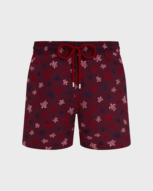 Vilebrequin - Men Swim Trunks Embroidered Micro Ronde Des Tortues - Limited Edition - Swimwear - Mistral - Red - Size S