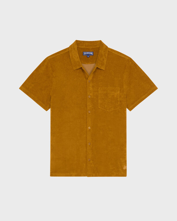 Vilebrequin - Men Terry Bowling Shirt Solid - Shirt - Charli - Brown - Size M