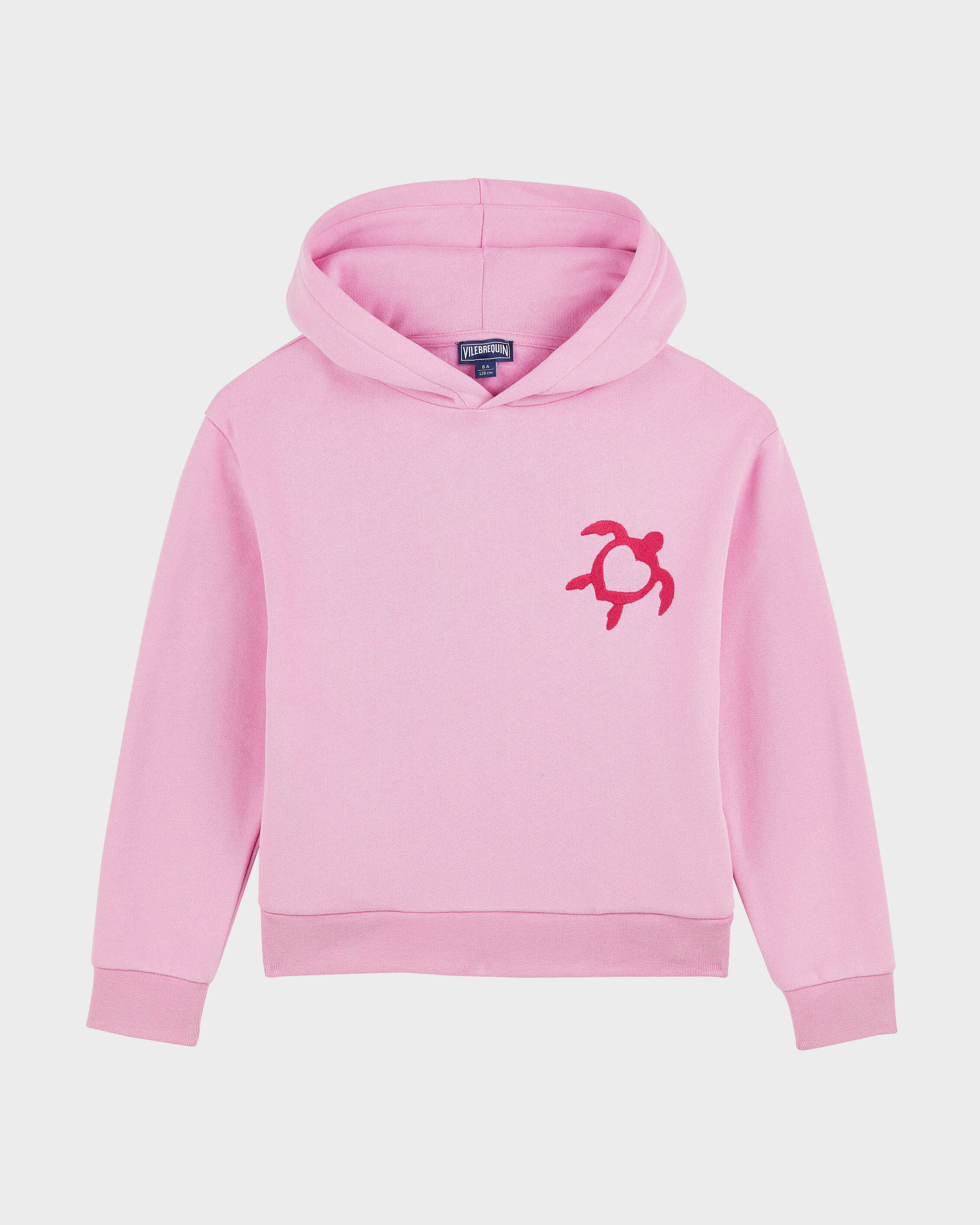 Girls Organic Cotton Hoodie Sweatshirt Turtle Heart Tahiti PETUNIA front view