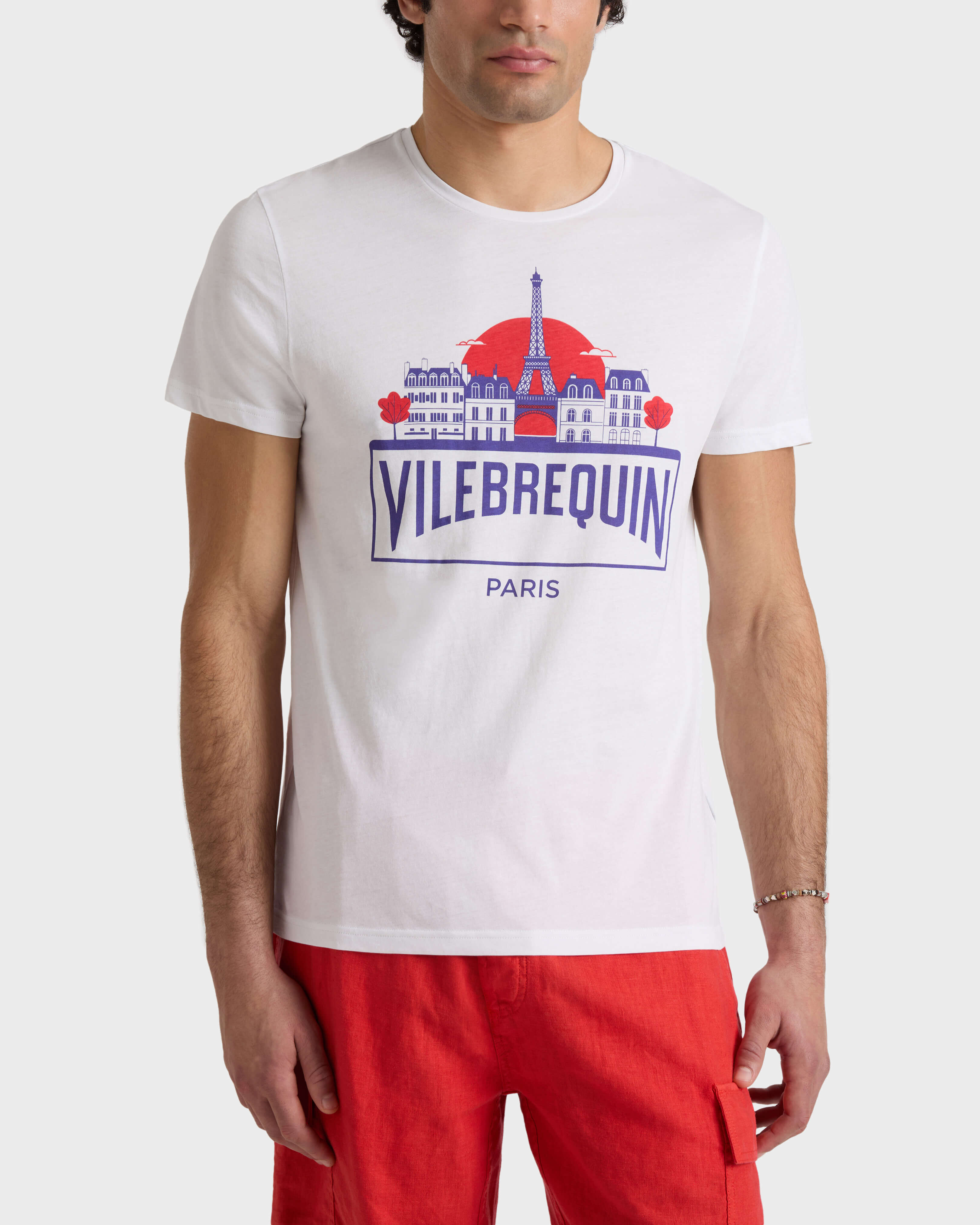 City T-Shirt aus Bio-Baumwolle für Herren WEISS frontworn view