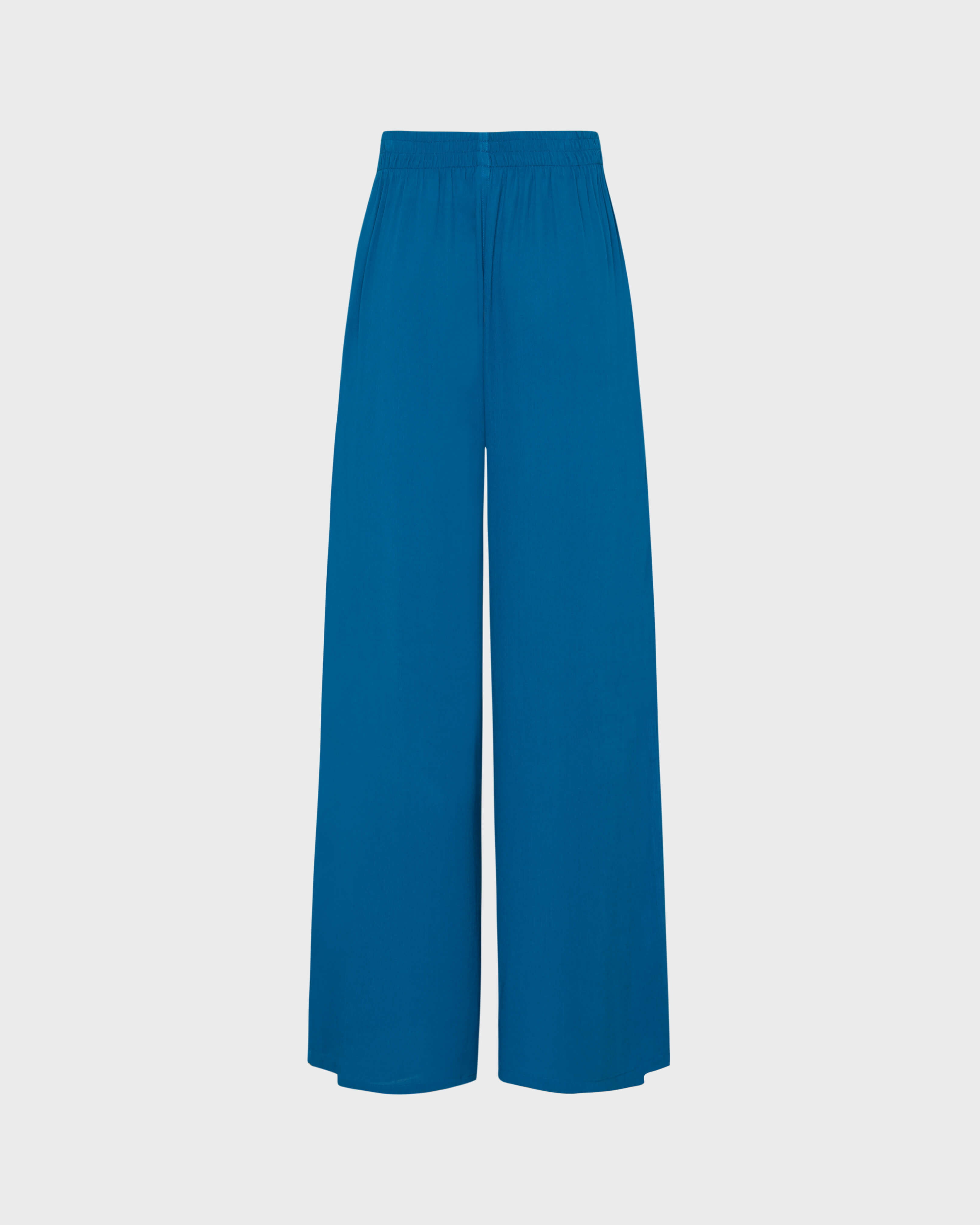 Women Wide-legs Viscose Pants PEACOCK back view