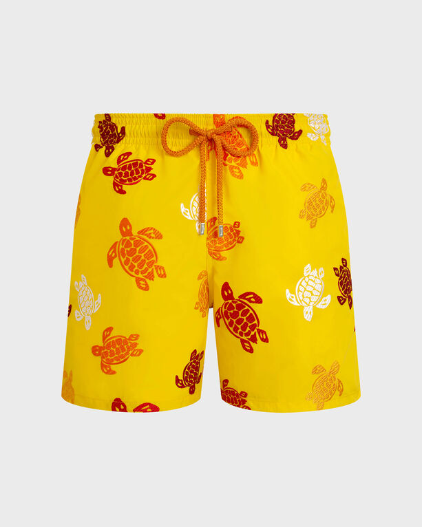 Vilebrequin - Men Swim Shorts Embroidered Tortue Multicolore - Limited Edition - Swimwear - Mistral - Yellow - Size M