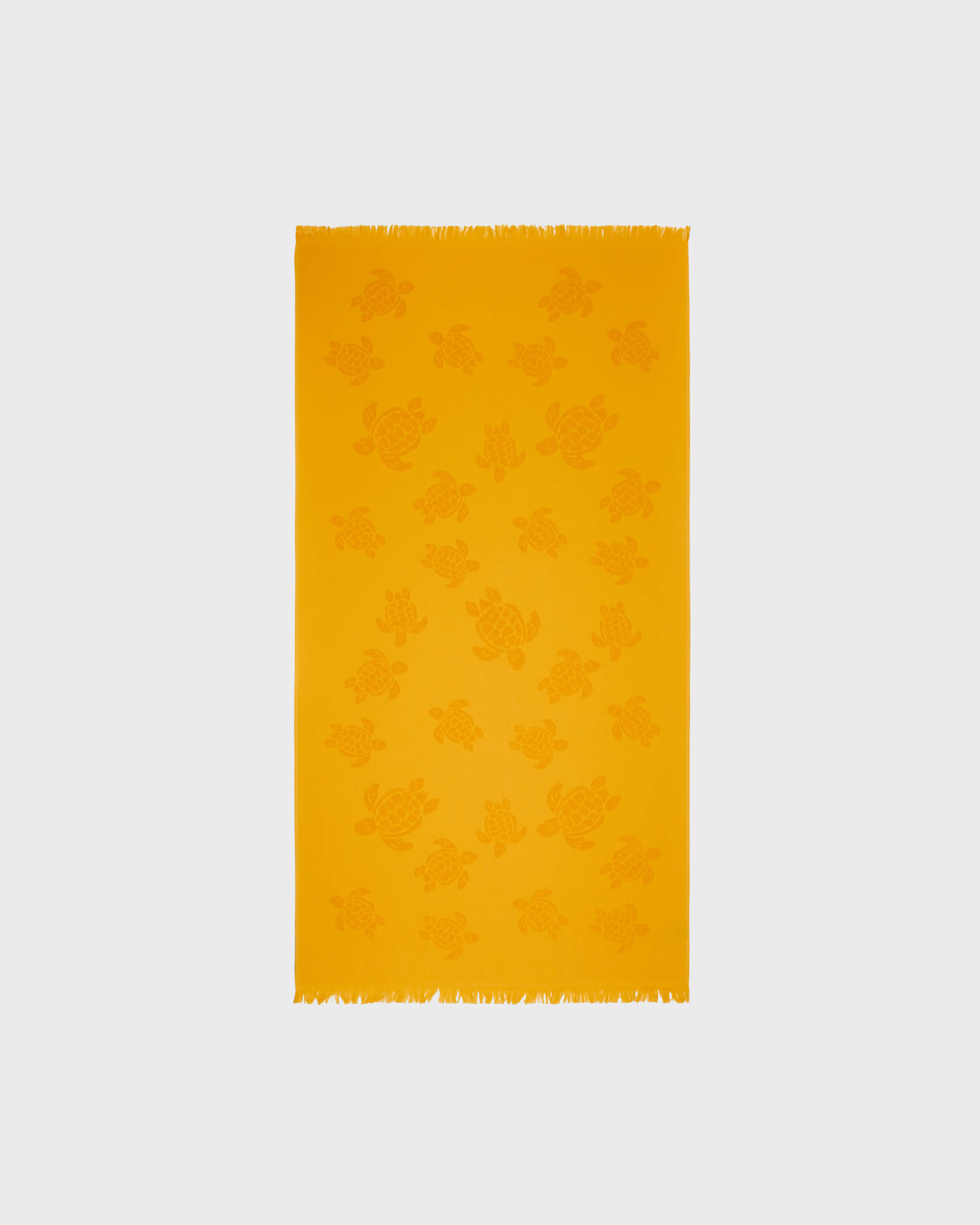 Beach Fouta in Organic Cotton Turtles Jacquard MANGO front view