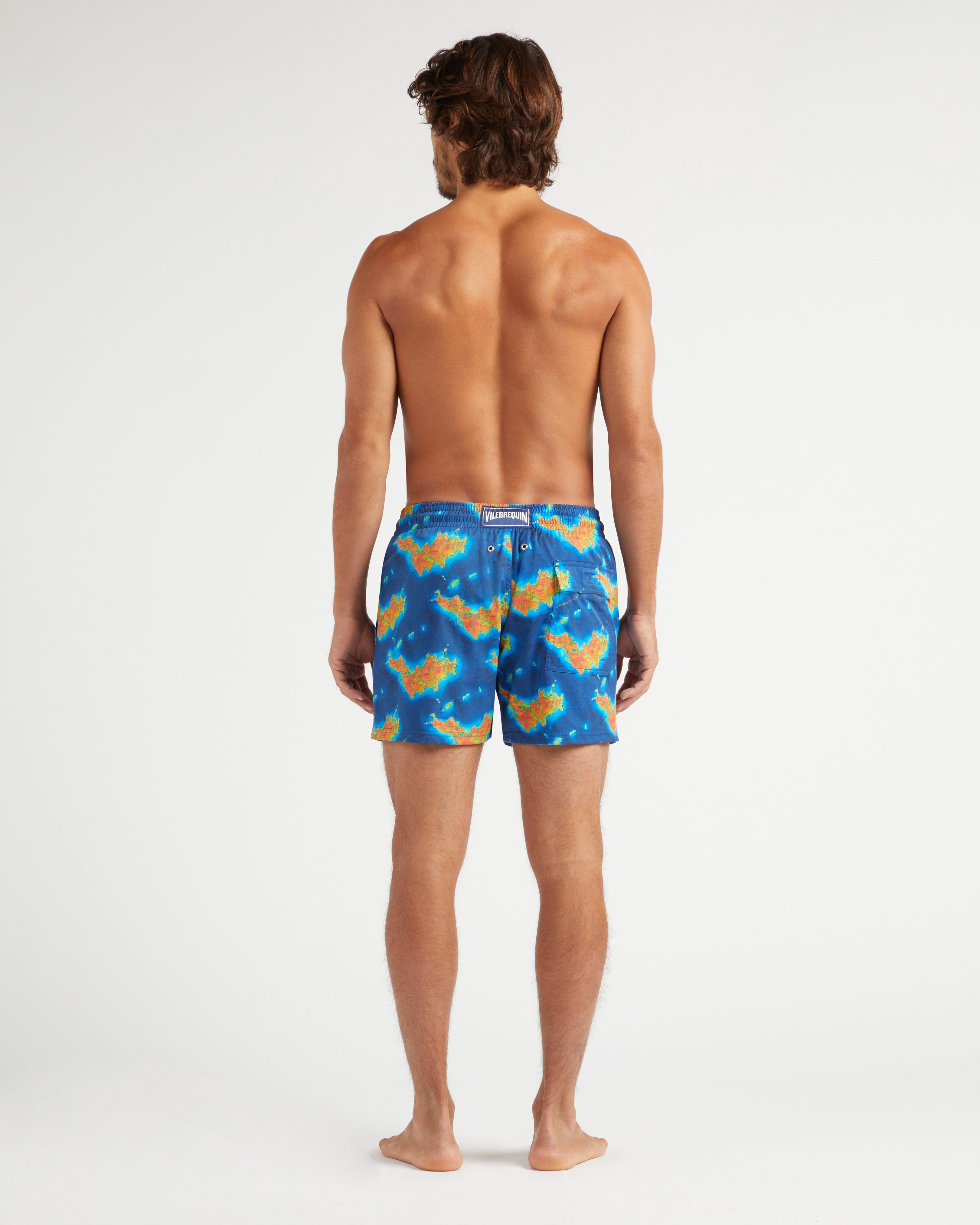 Men Stretch Short Swim Shorts Bathymétrie des Oceans Saint Barthélemy PALACE backworn view