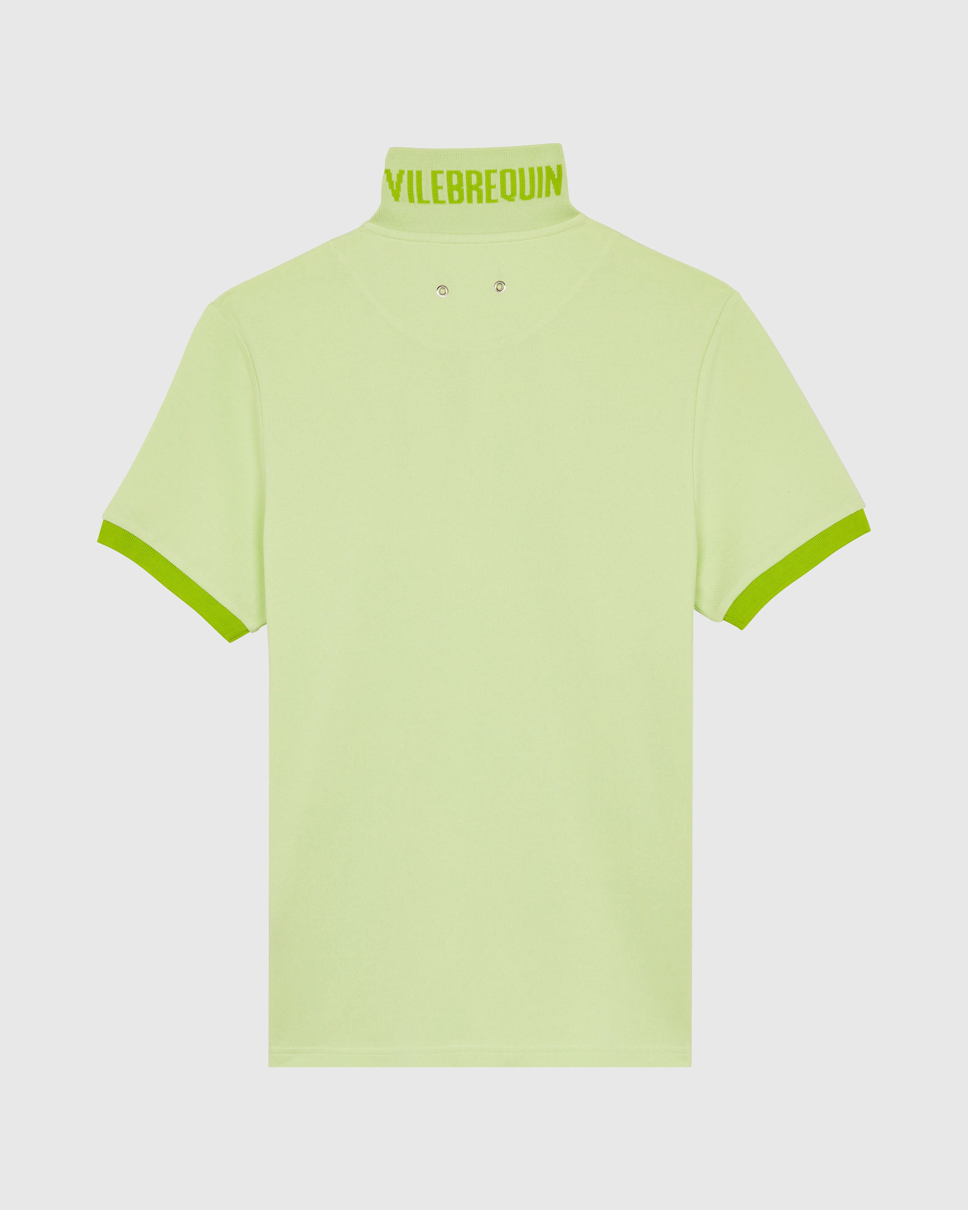 Men Organic Cotton Pique Polo Shirt Solid MACAROON back view