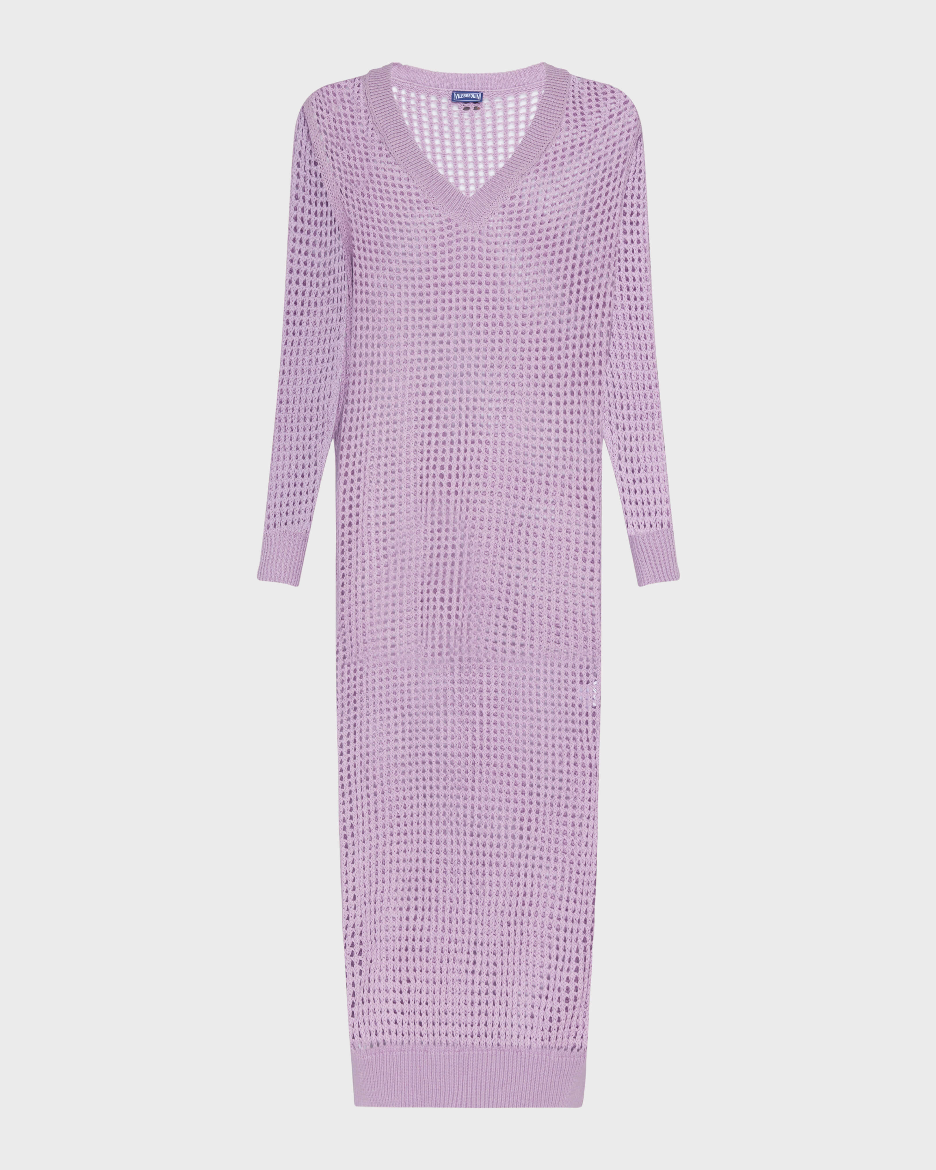 Vestito T-shirt donna all'uncinetto tinta unita FLEUR front view