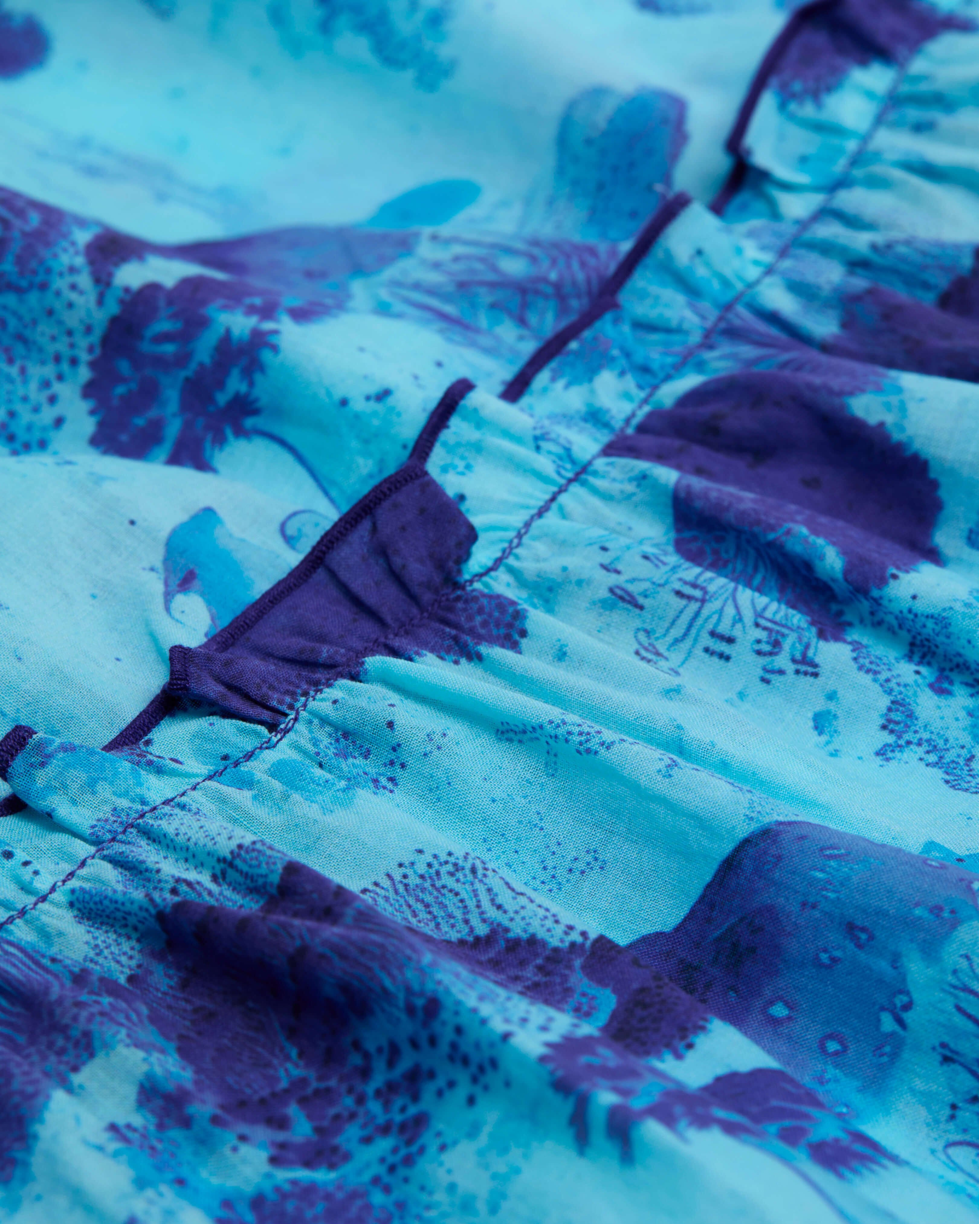 Girls Organic Cotton voile Dress Coral Reef OXYGENE look1 view