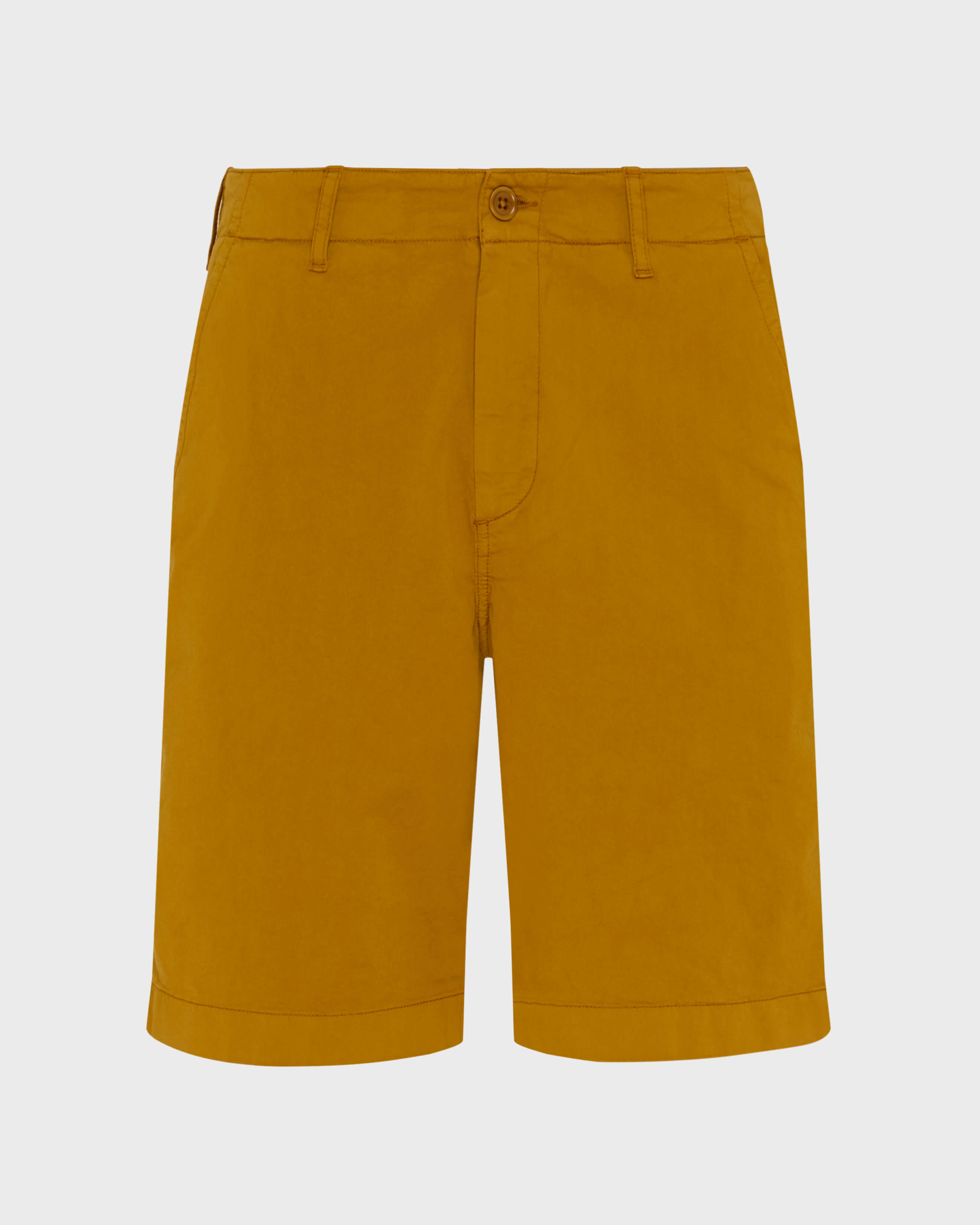 Men Satin Cotton Bermuda Shorts Solid MUD front view