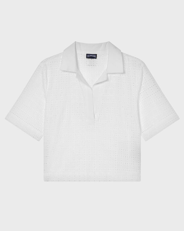 Vilebrequin - Geometrisches Broderie-anglaise Shirt Für Damen - Tunika - Fallon - Weiss - Größe L Vilebrequin - Geometrisches Broderie-anglaise Shirt Für Damen - Tunika - Fallon - Weiss - Größe L