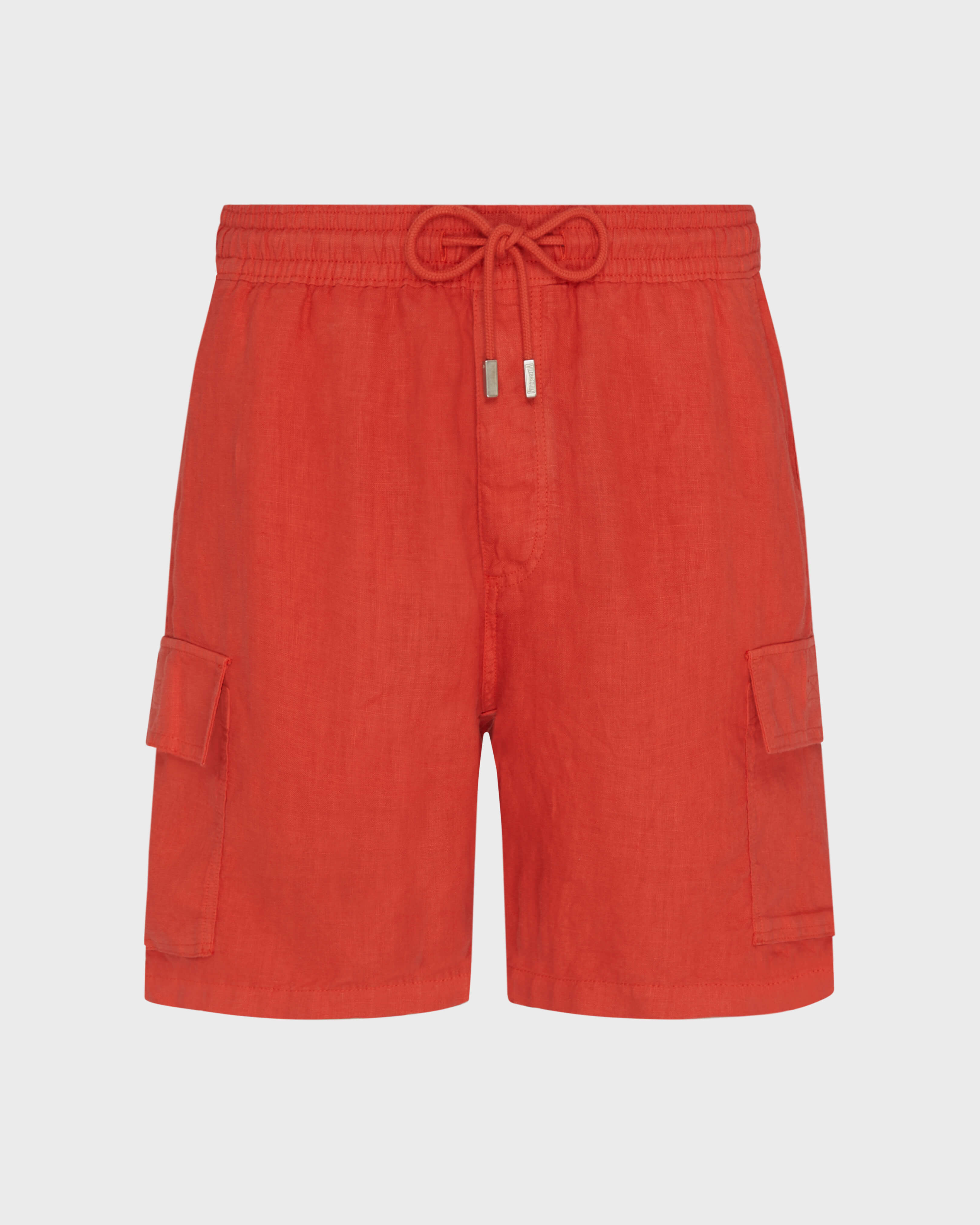 Bermuda cargo uomo in lino tinta unita DALIA front view