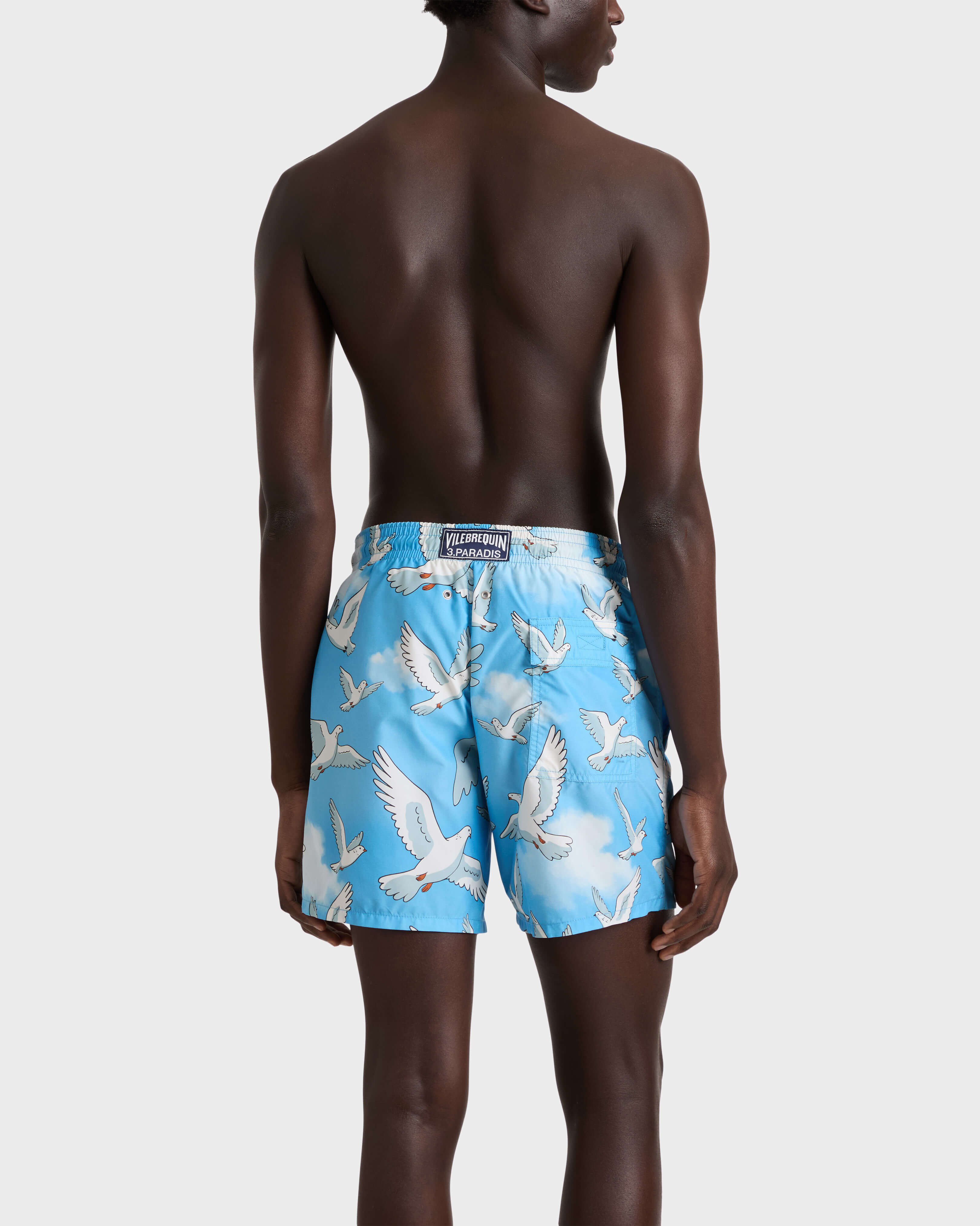 Men Swim Trunks Doves - Vilebrequin x 3.PARADIS JAIPUY backworn view