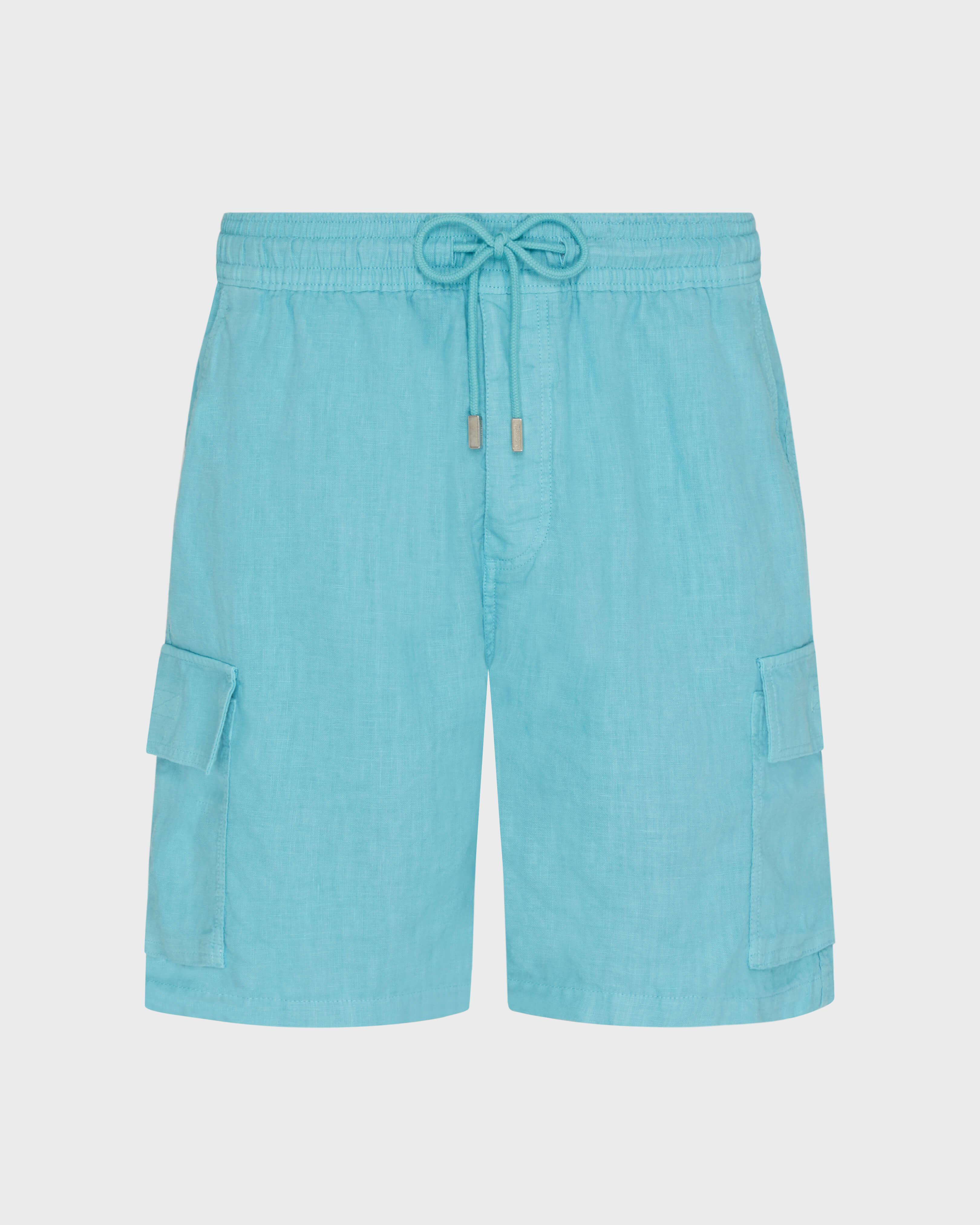 Men Linen Bermuda Shorts Cargo Pockets PONDICHERY front view