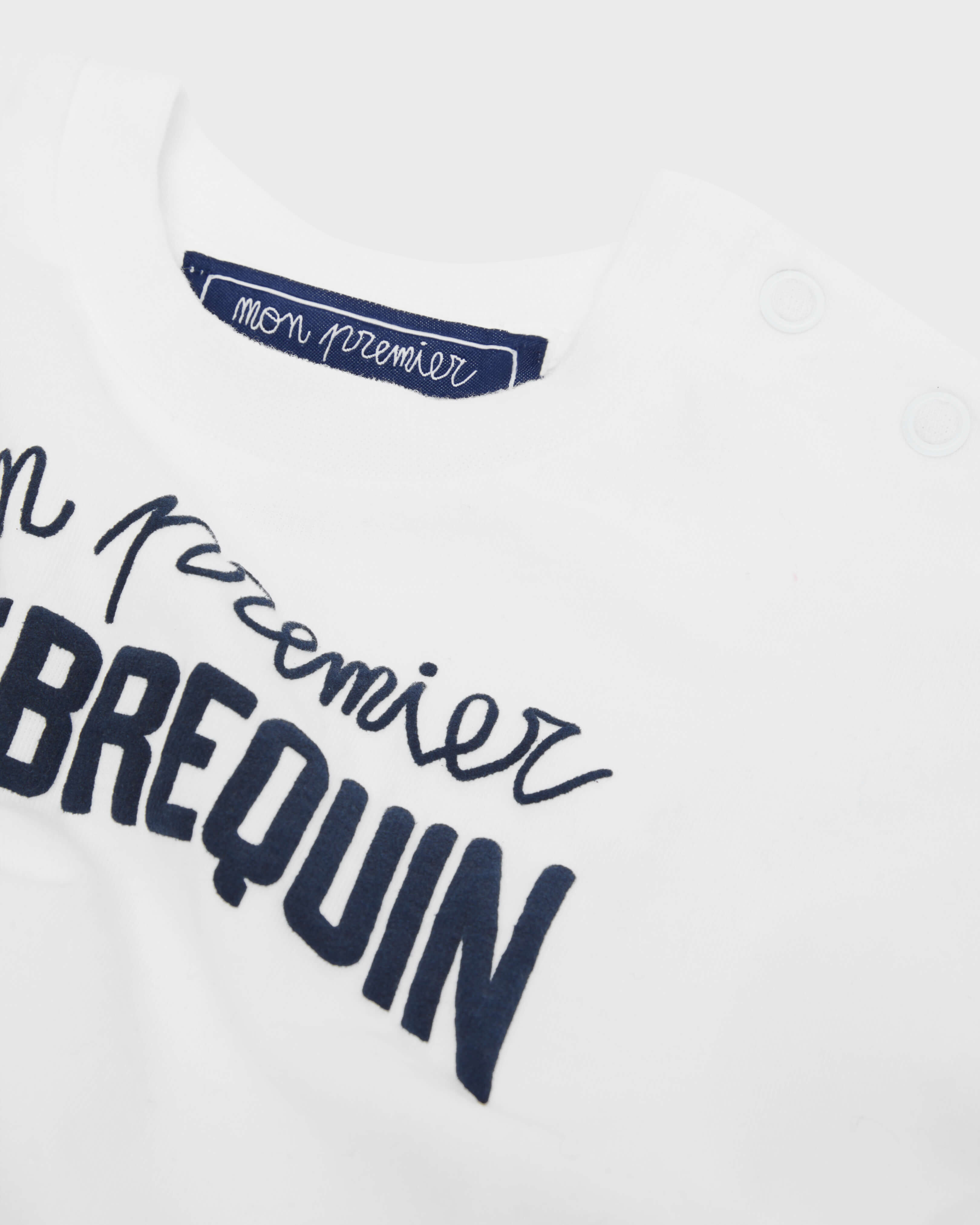 T-shirt en coton organique logo en relief BLANC look1 view