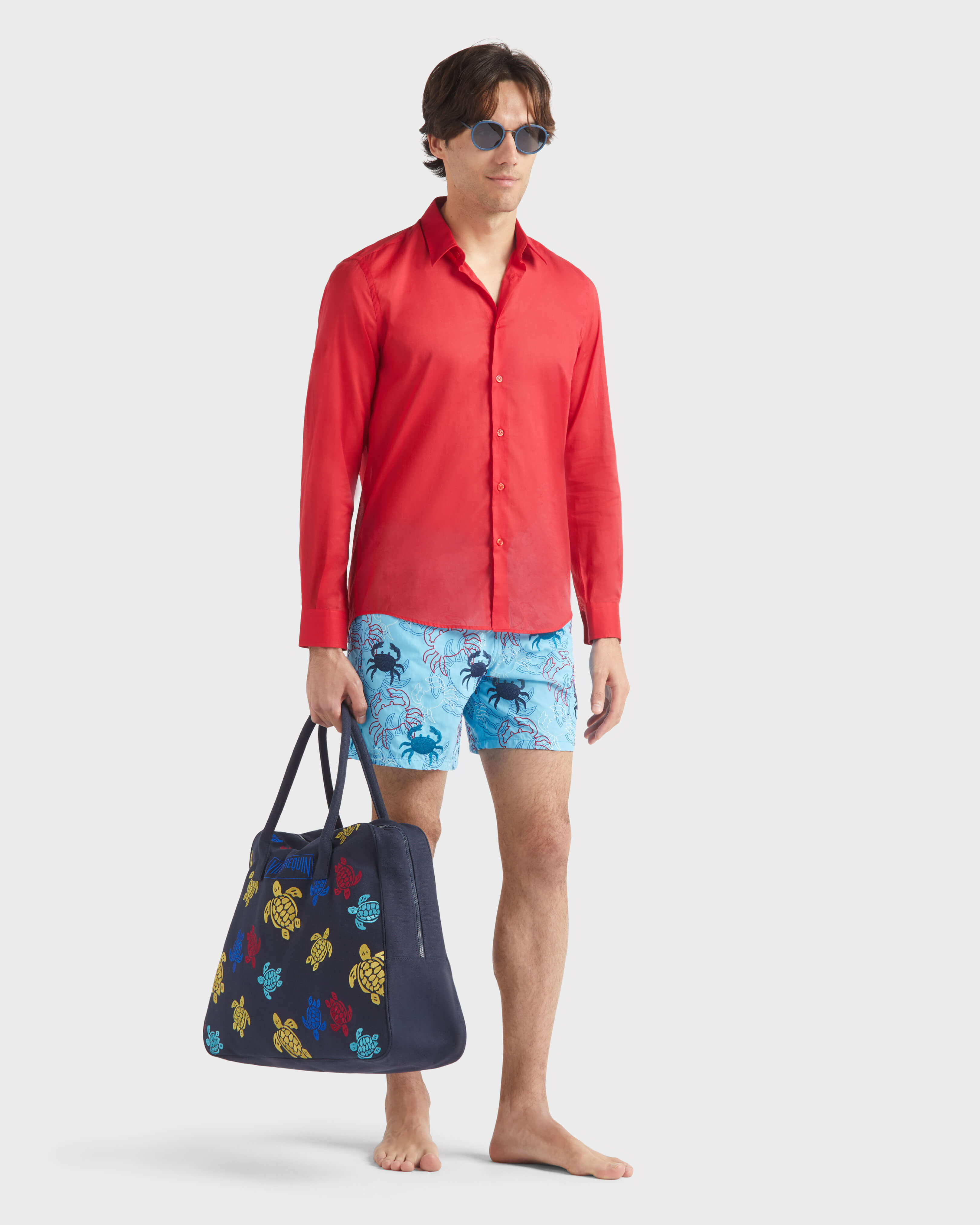 Maillot de bain homme brodé Crab Balloons - Edition Limitée TOPAZE BLEUE supp1 view