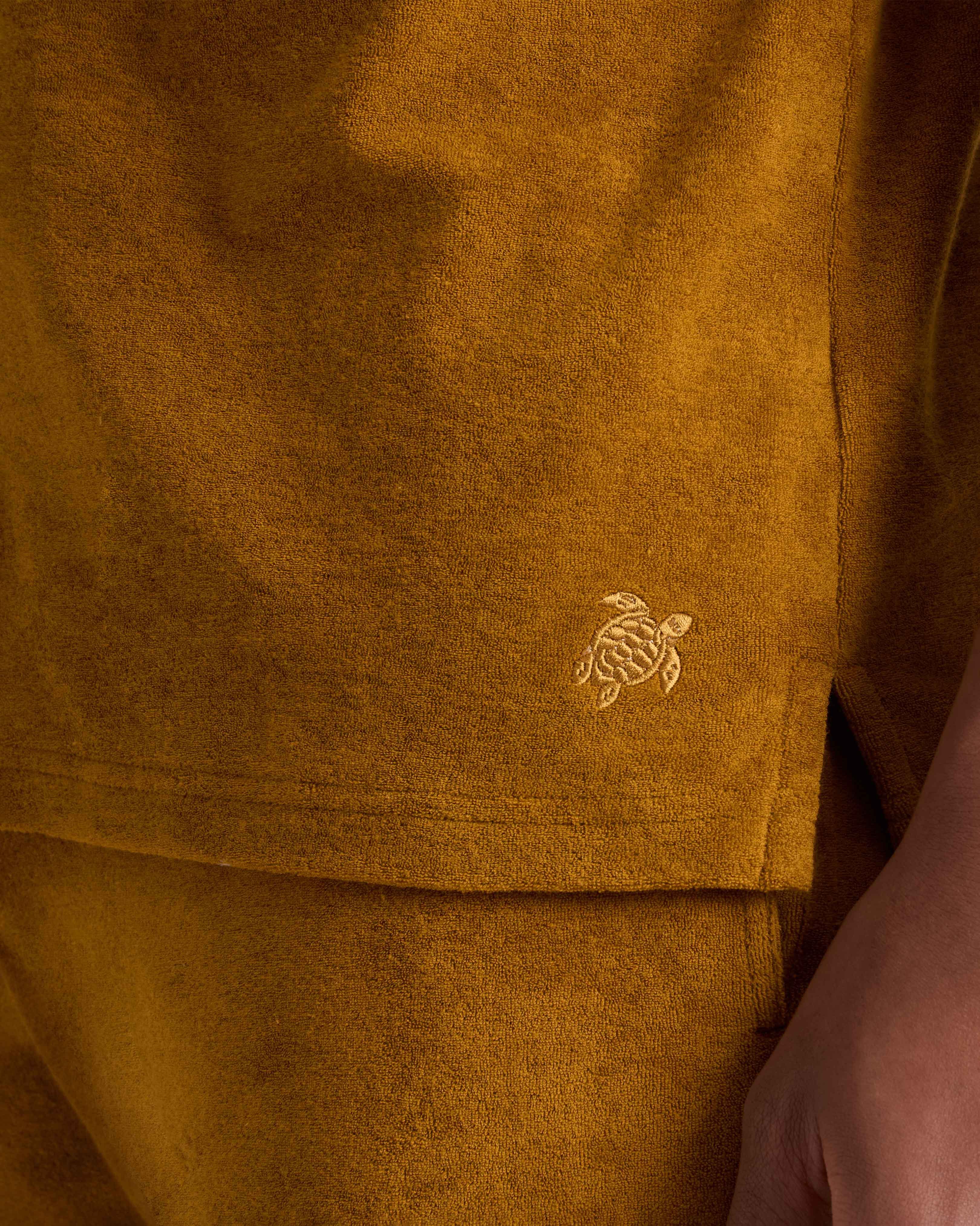 Camisa de bolos de tejido terry de color liso para hombre MUD supp1 view