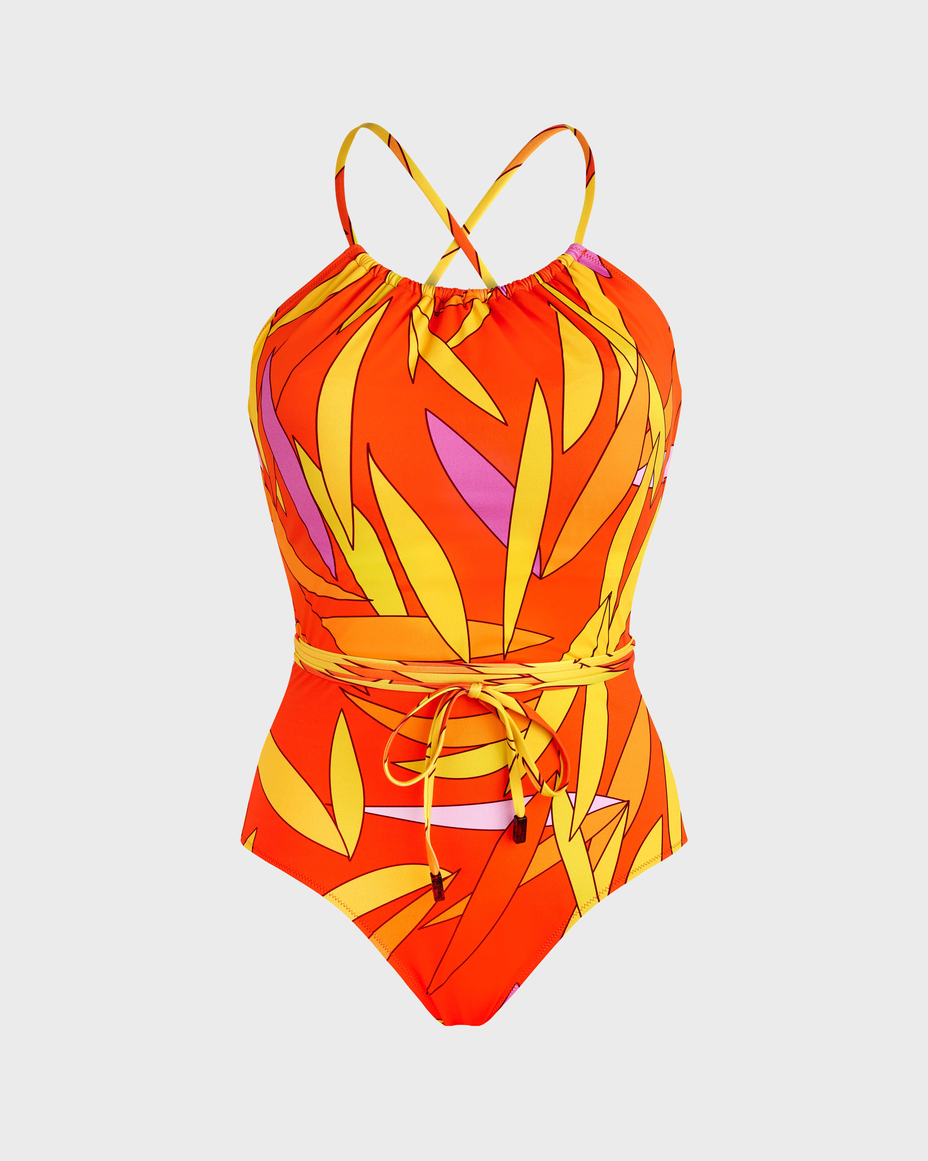 Women Backless One-piece Swimsuit Madrague APRICOT front view