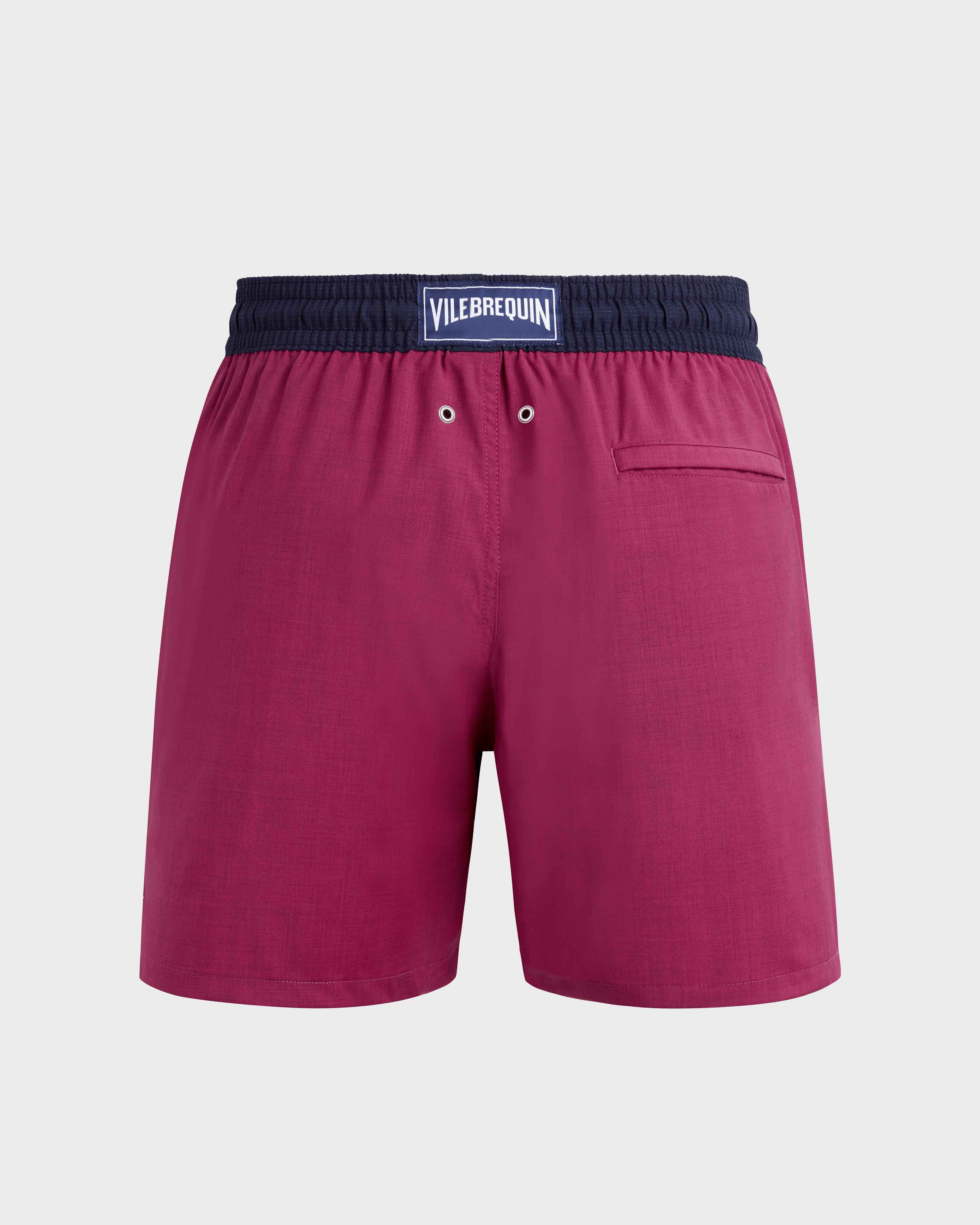 Men Wool Swim Shorts Super 120's CRIMSON PURPLE back view
