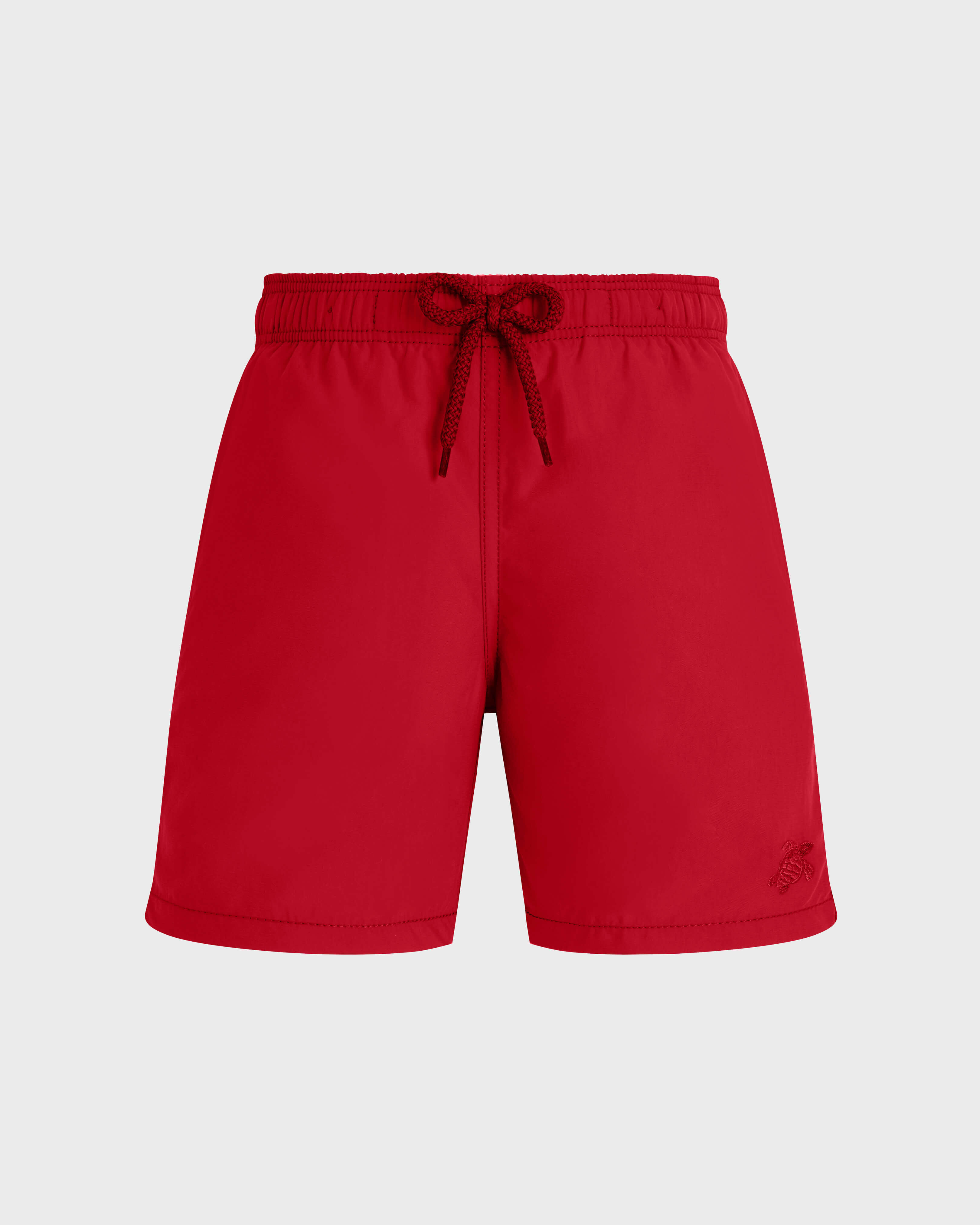 Boys Swim Trunks Solid BRICK front view