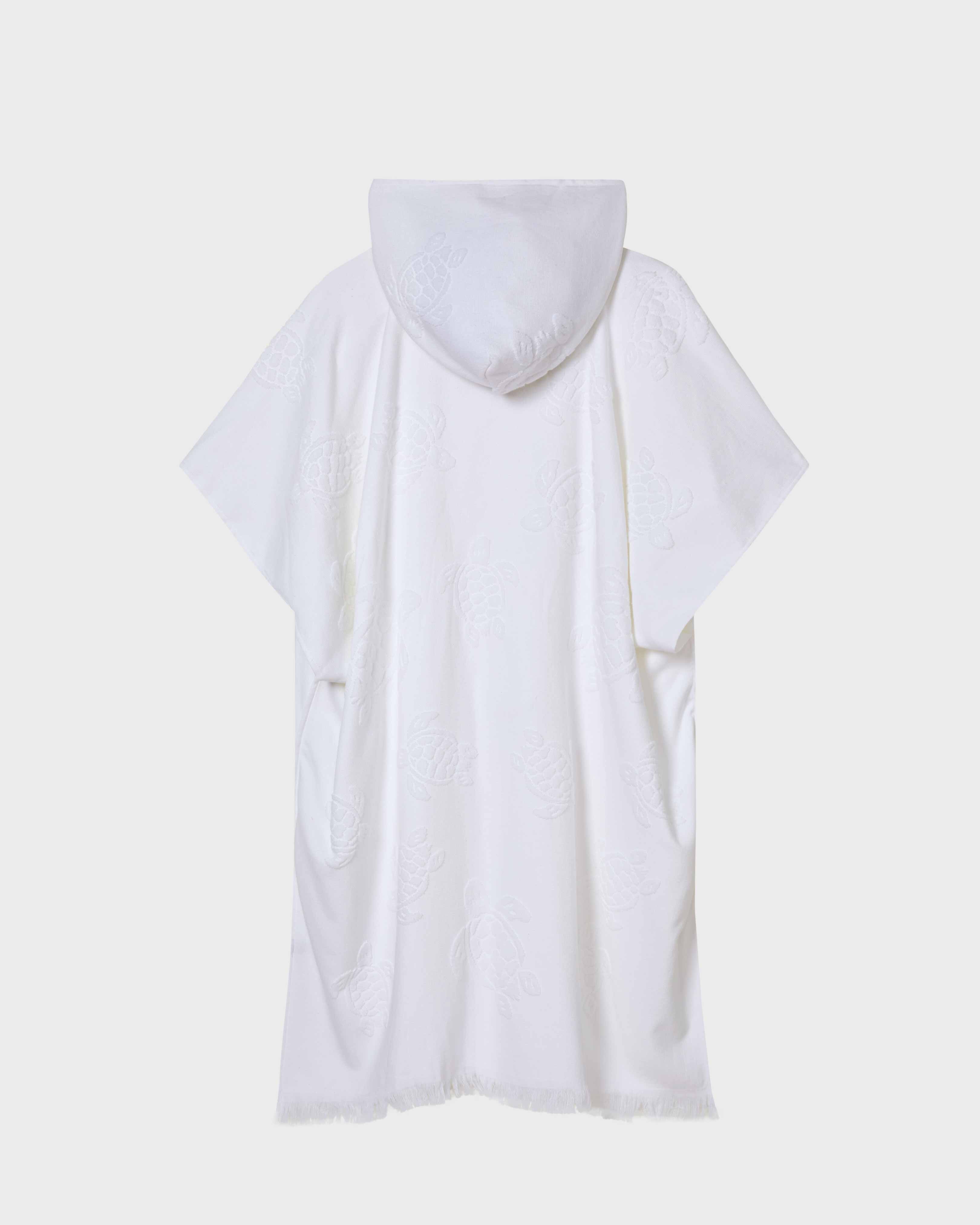 Poncho en tejido terry BLANCO back view