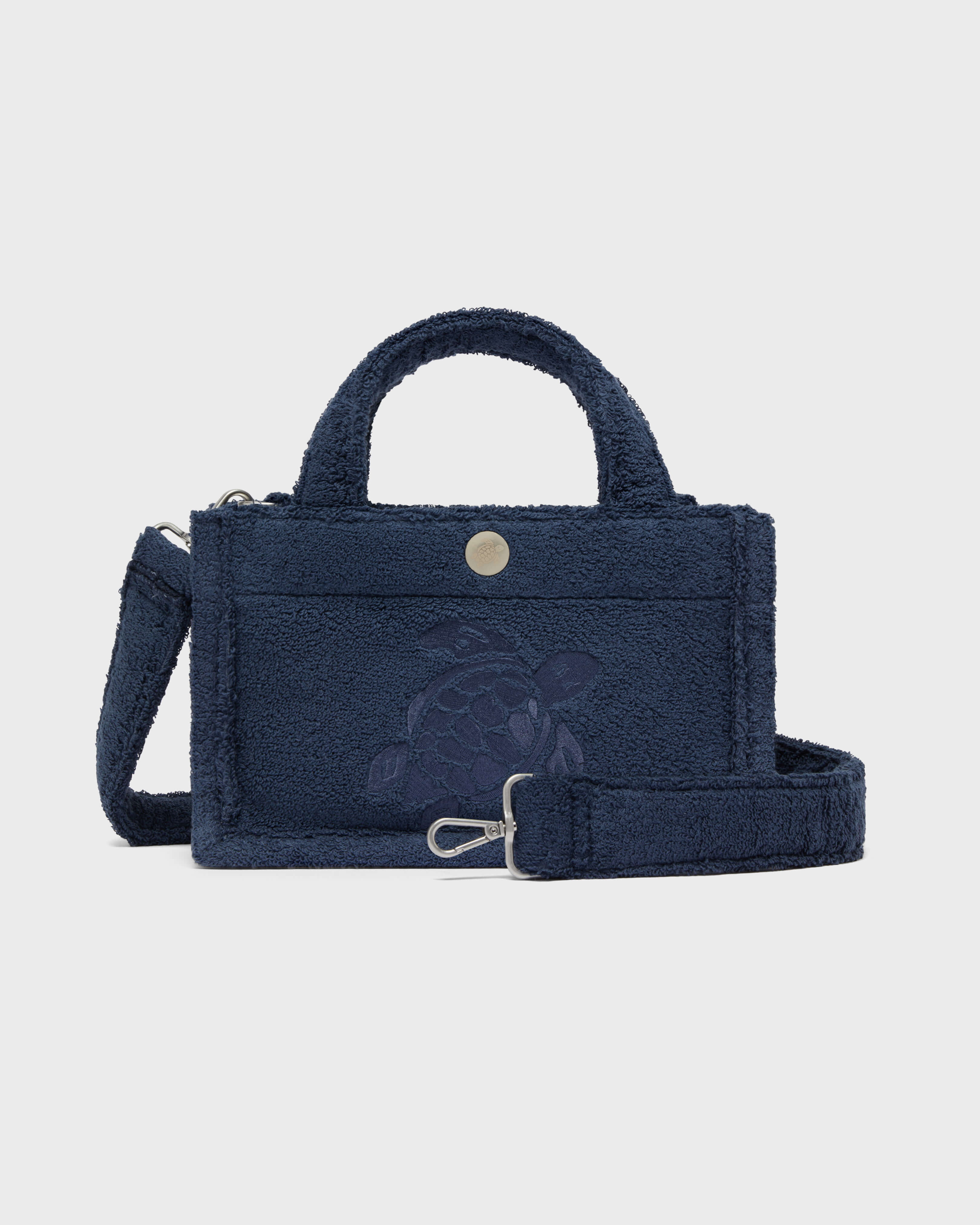 Turtle Unisex Mini-Tasche aus Frottee MARINEBLAU front view