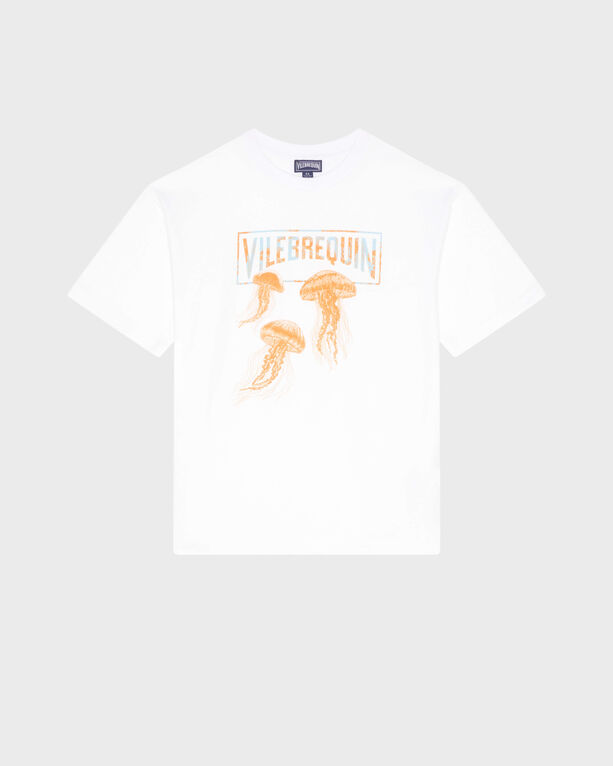 Vilebrequin Kids' Boys Oversize Organic Cotton T-shirt Medusa In White