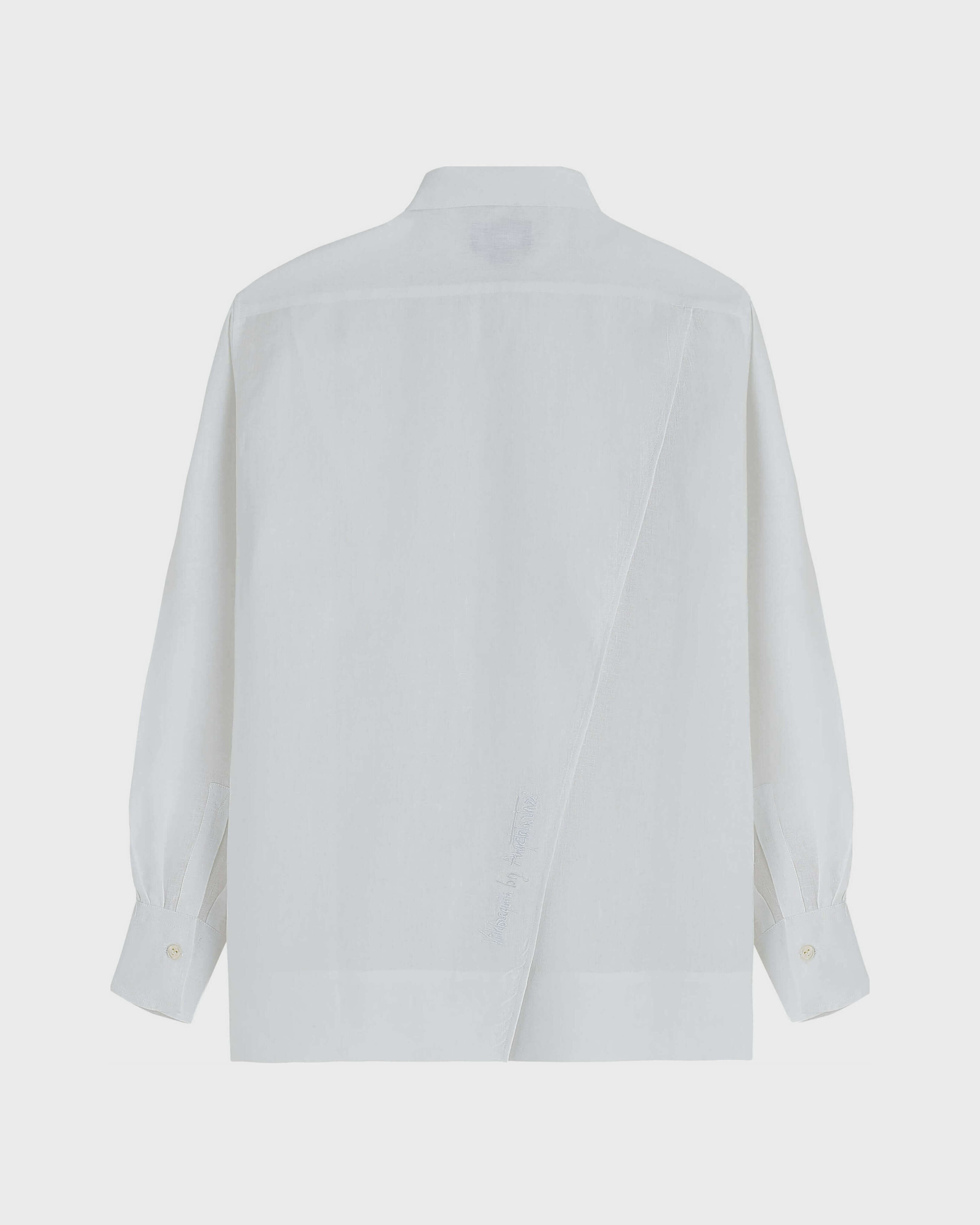 Women Solid Linen Shirt- Vilebrequin x Angelo Tarlazzi WHITE back view