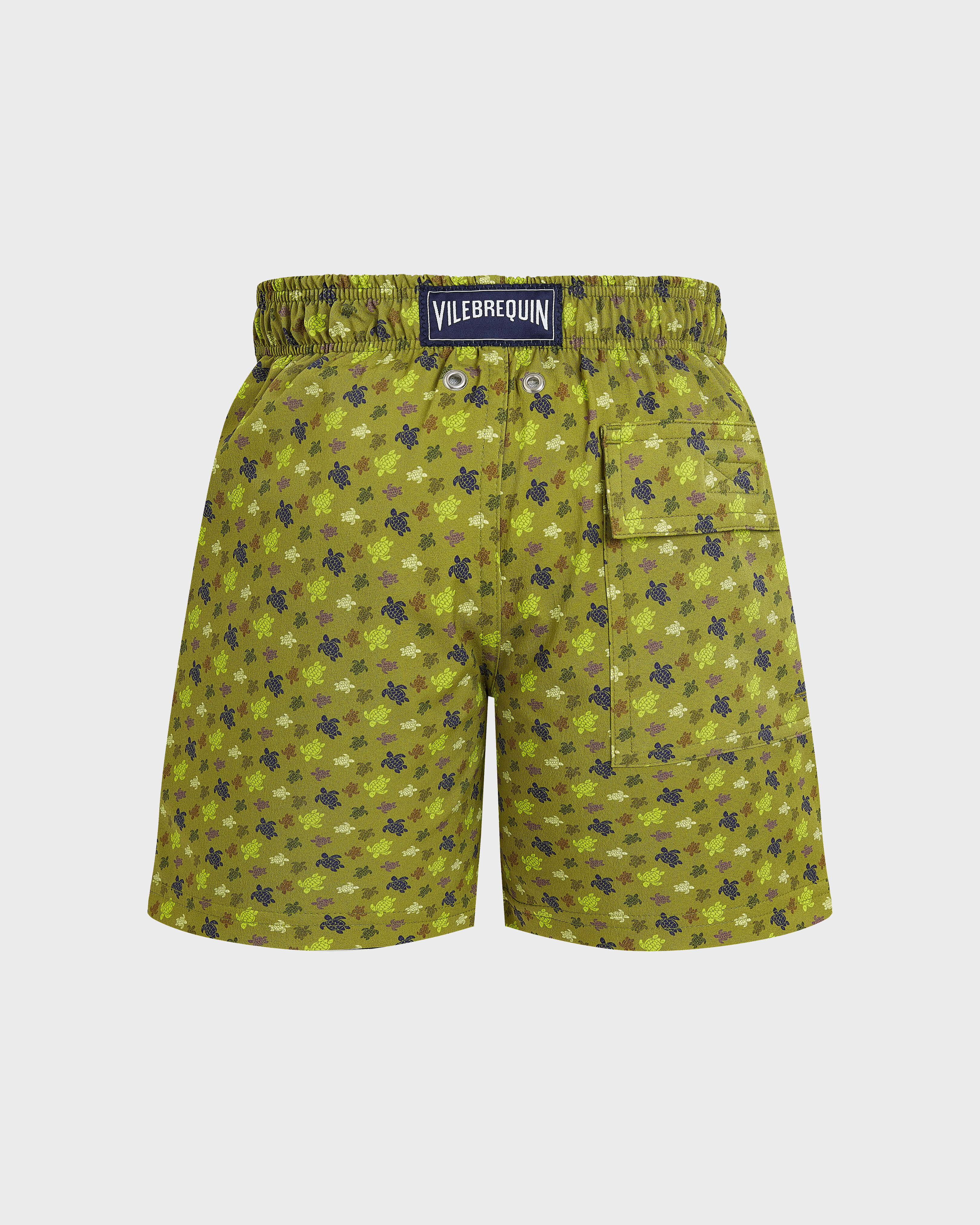 Pantaloncini mare bambino elasticizzati Micro Ronde Des Tortues VERDE PALLIDO back view