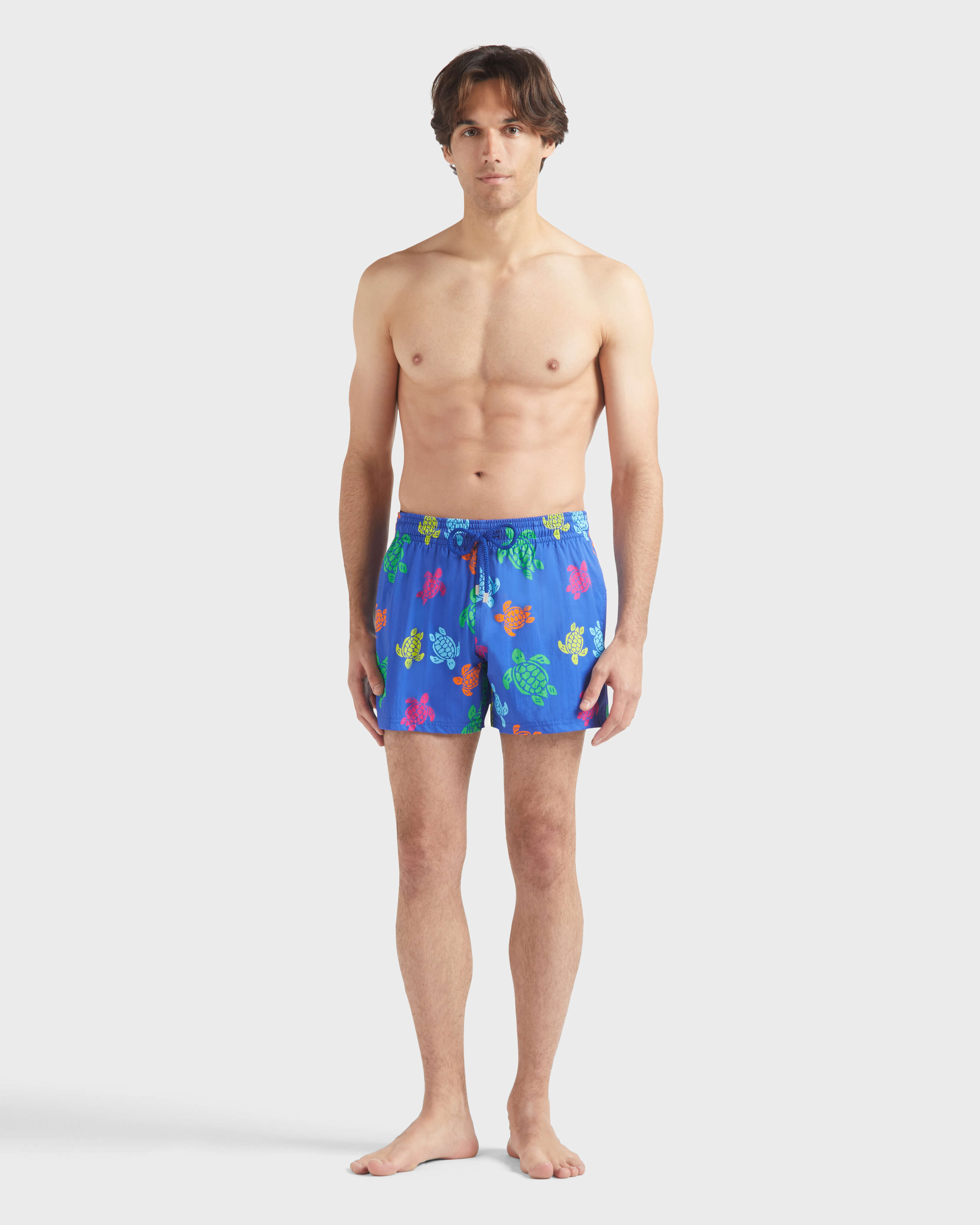 Men Stretch Short Swim Shorts Tortues Multicolores MARRAKECH frontworn view