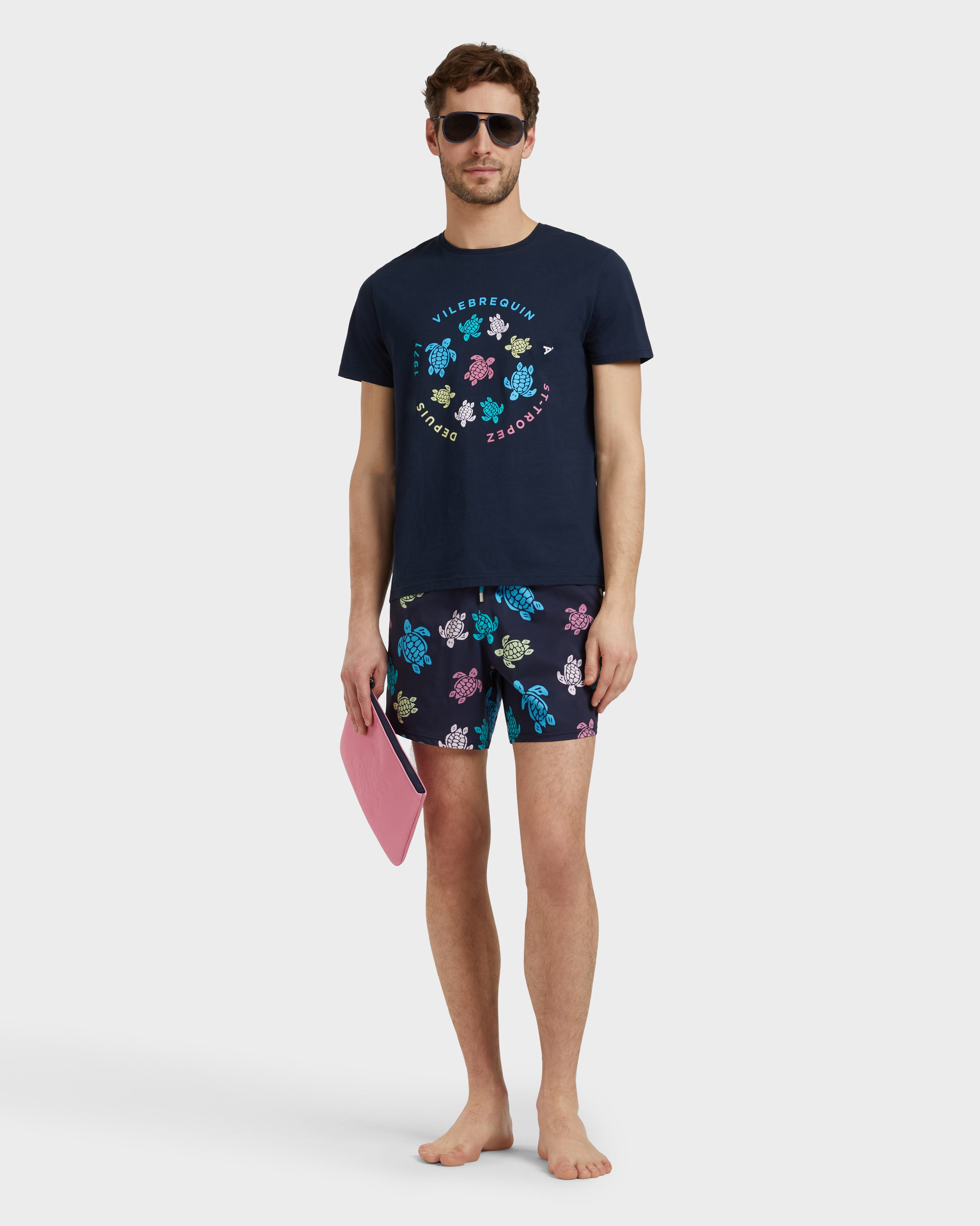 Men Stretch Short Swim Shorts Tortues Multicolores NAVY supp3 view