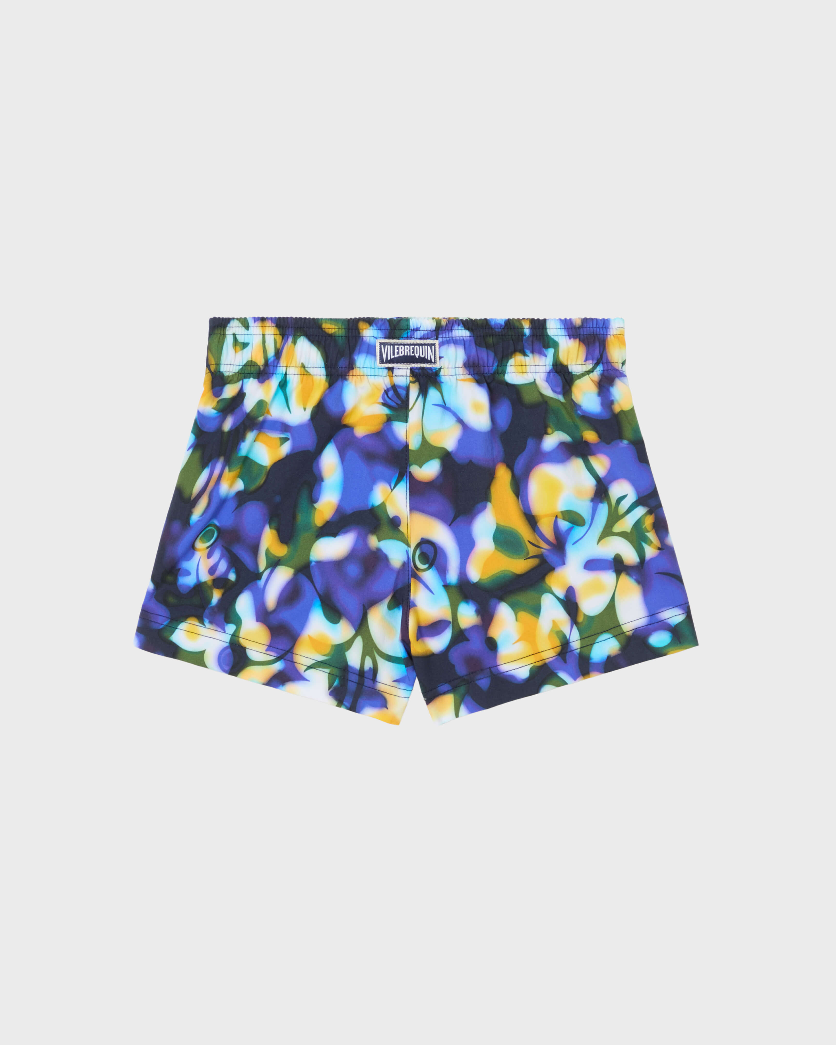 Pantalón corto elástico con estampado Frangipanier Trouble para niña AZUL MARINO back view