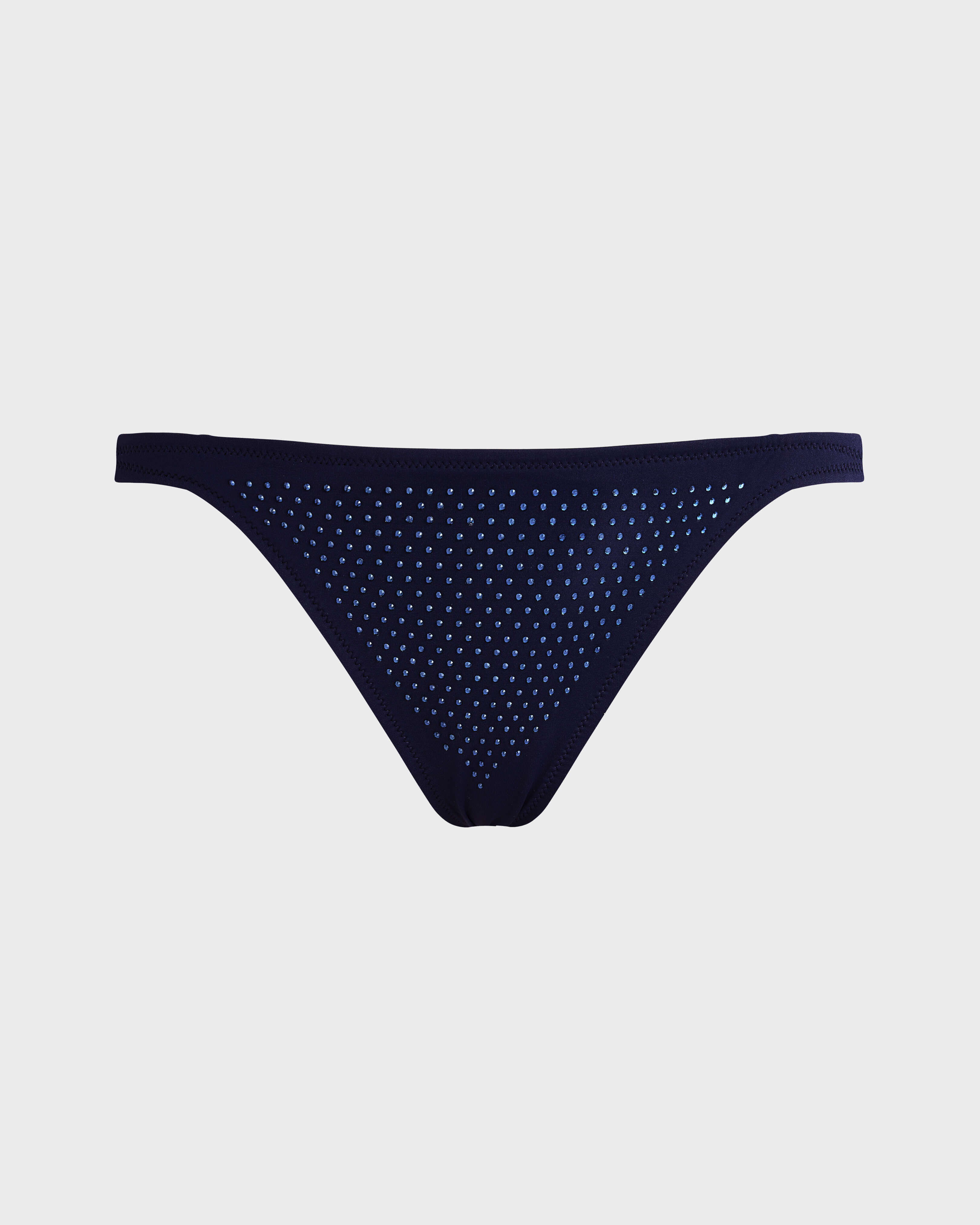 Women Mini brief Bikini Bottom Strass NAVY front view