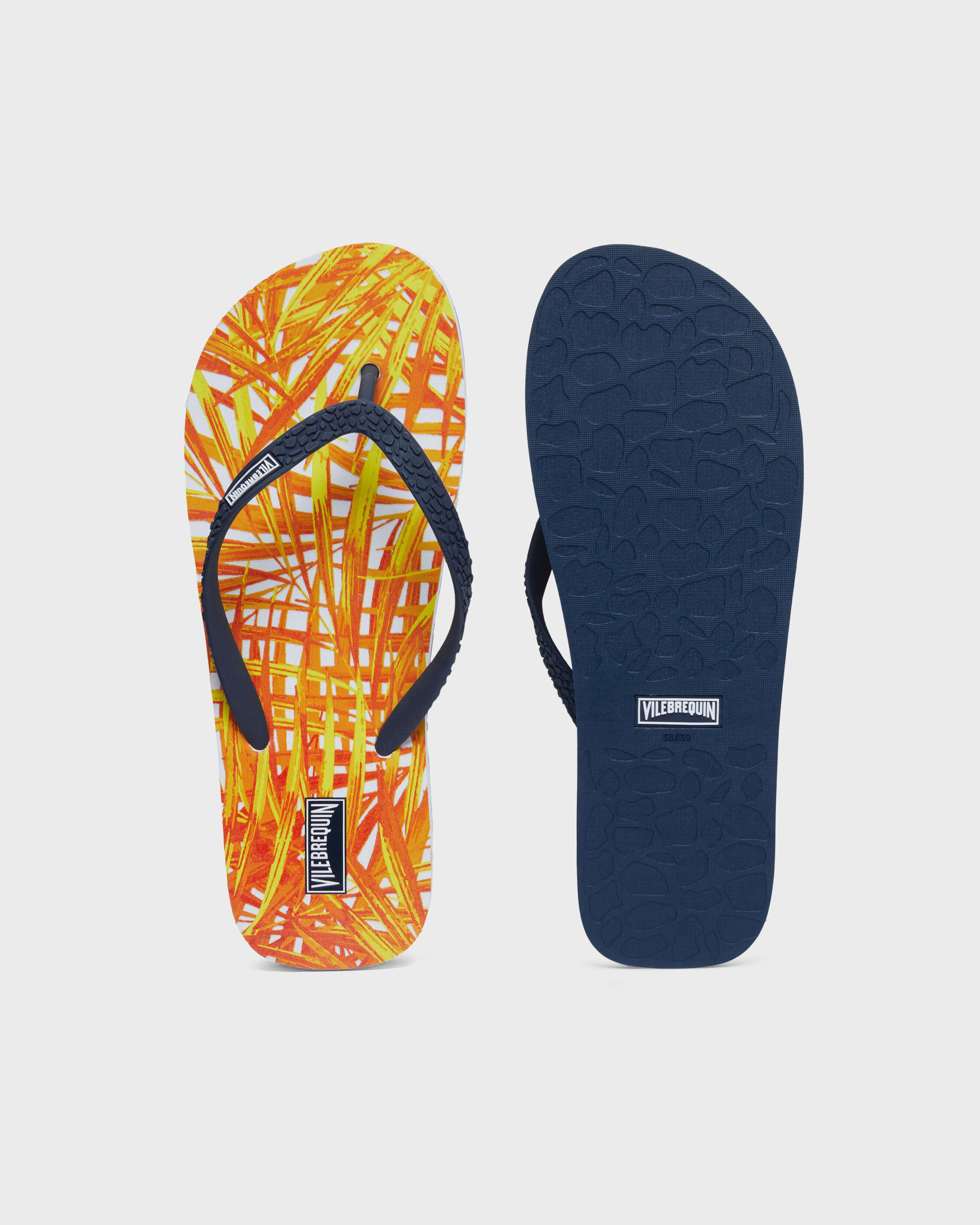 Women Beach Flip Flops Palm Leaves MANGO front view