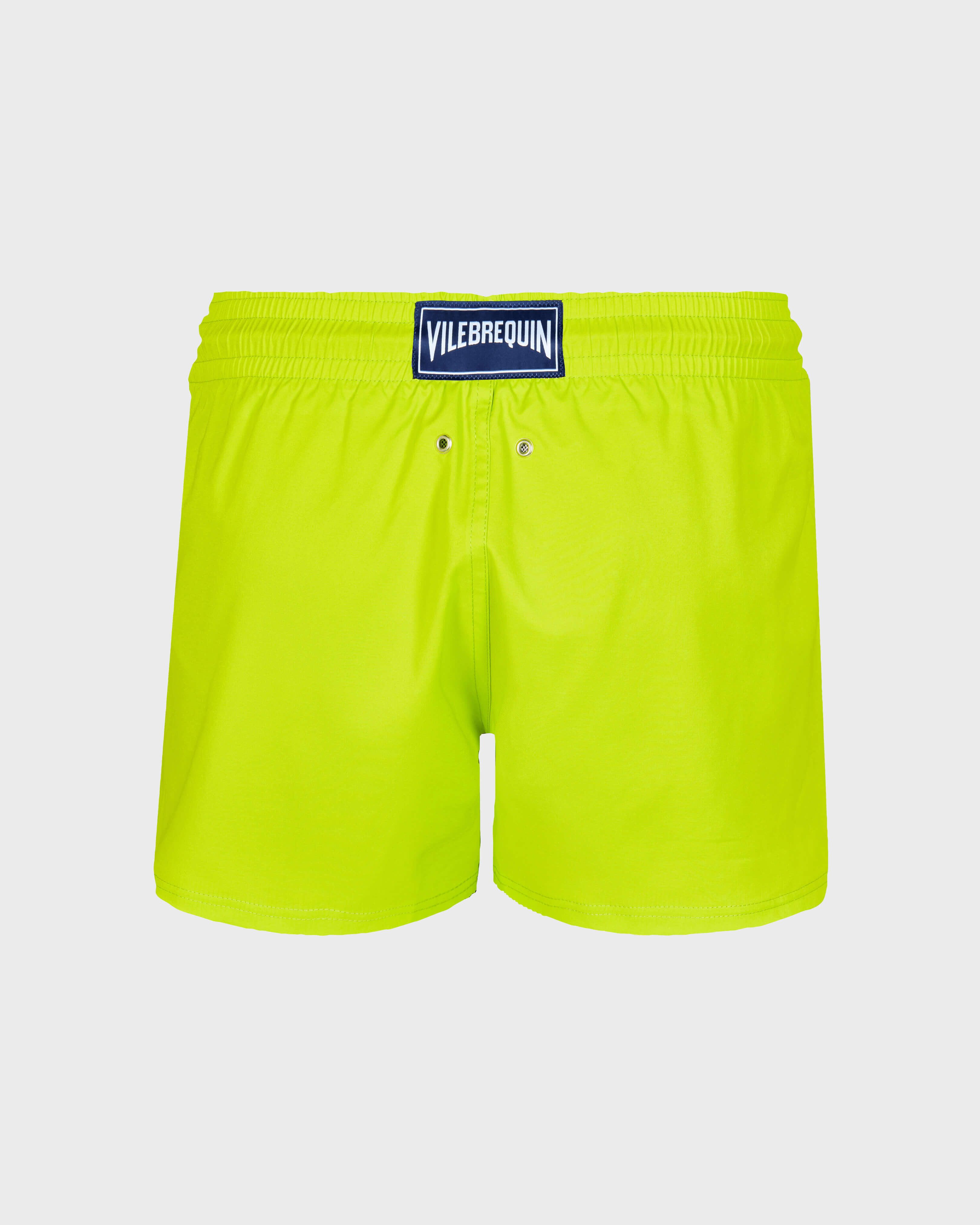 Costume da bagno corto uomo stretch e aderente a tinta unita CITRONELLA back view